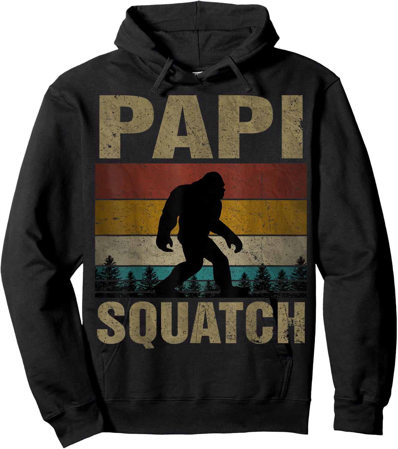 Papi Squatch Bigfoot Papi Sasquatch Yeti Family Hoodie - Hoodie | Black