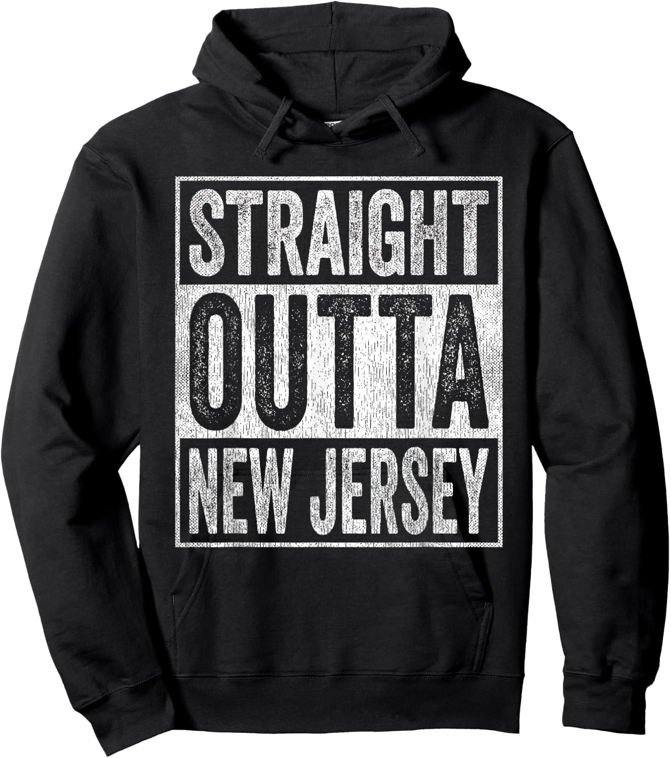 Funny Straight Outta New Jersey Hoodie - Hoodie | Black