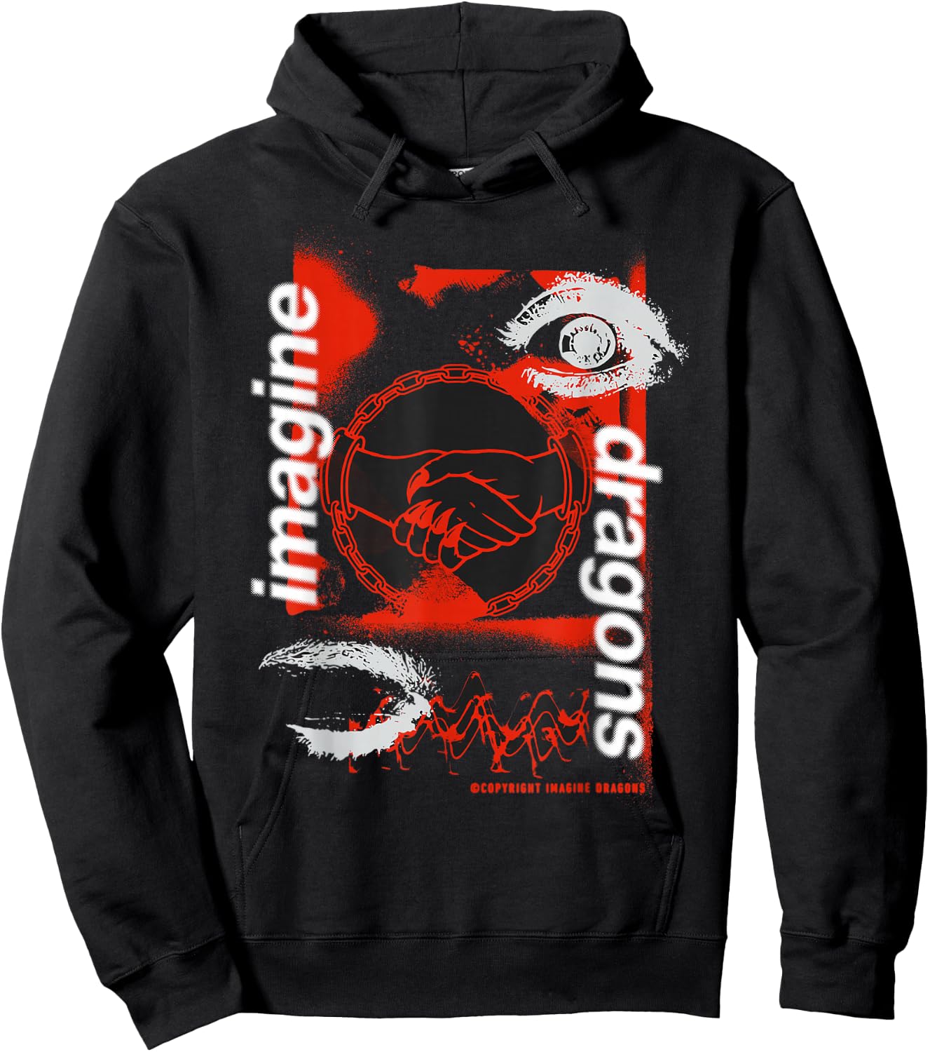 Official Imagine Dragons Handshake Black Hoodie - Hoodie | Black