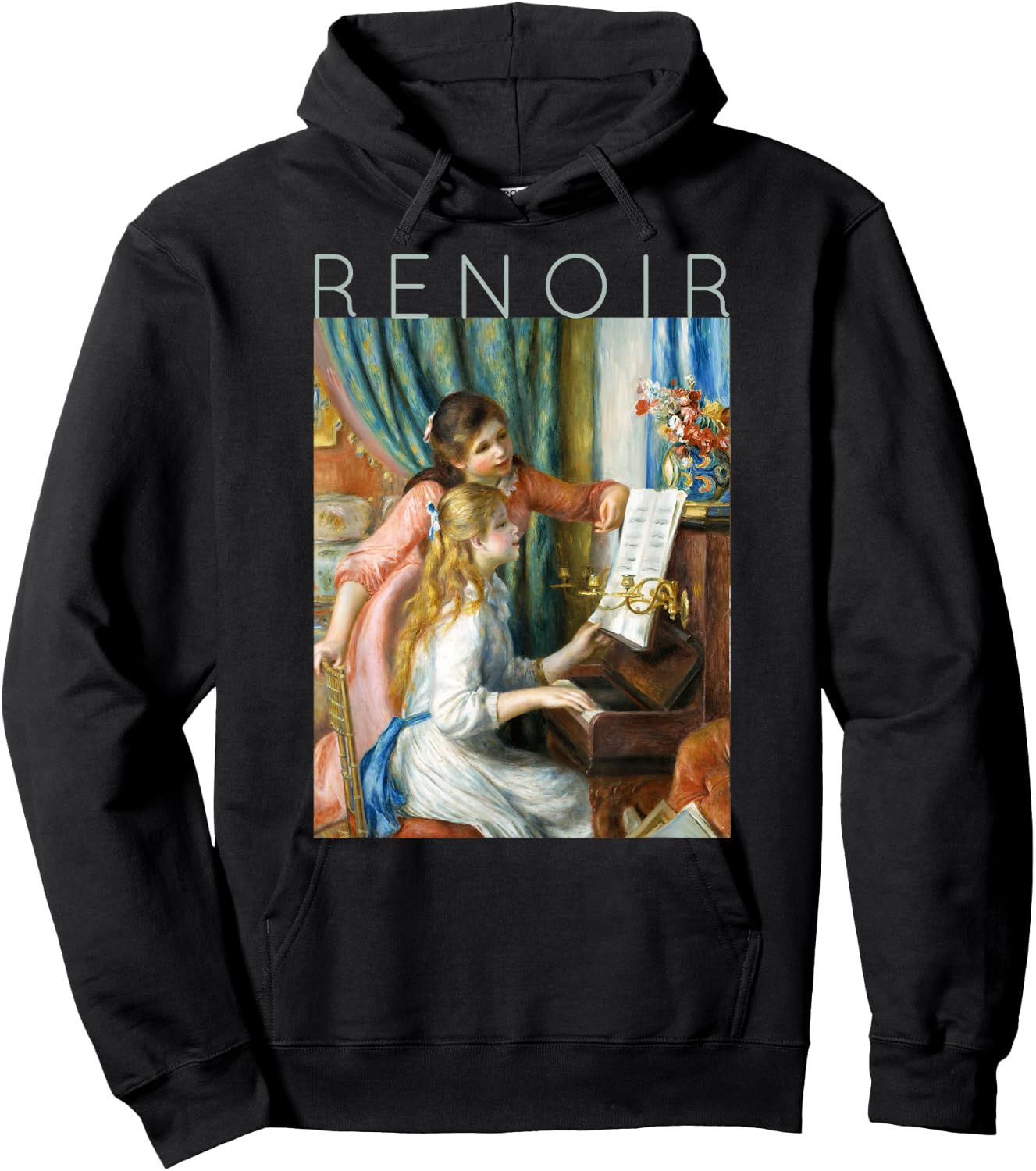 Auguste Renoir - Two Young Girls at the Piano - Musicians Hoodie - Hoodie | Black
