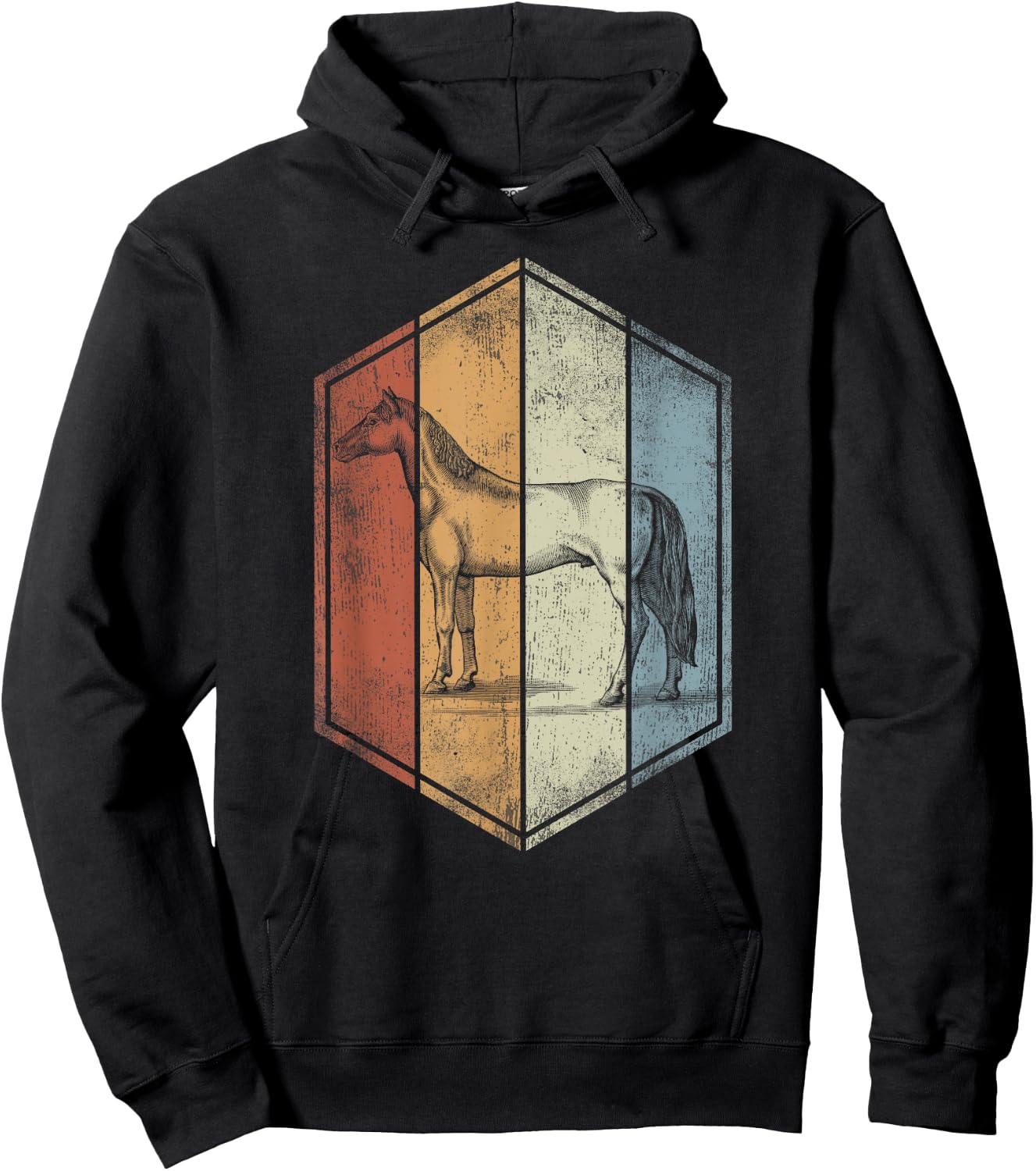 Horse Retro Vintage Style Horse Lover Hoodie - Hoodie | Black