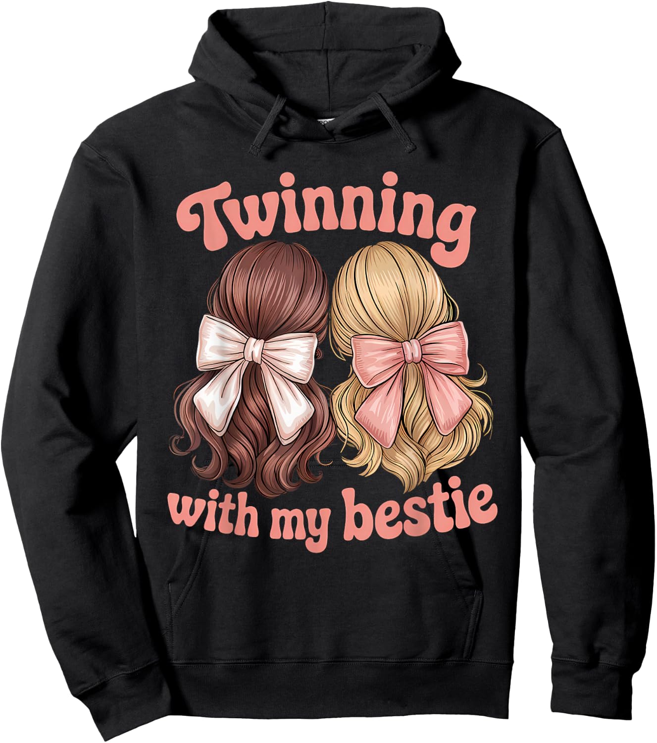 Friends Twinning With My Bestie Twin Matching Twins Friends Hoodie - Hoodie | Black