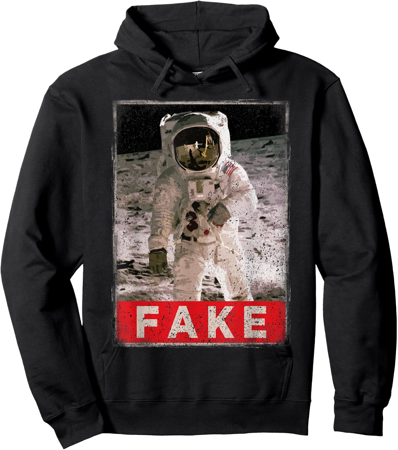 Funny Fake Moon Landing Apollo 11 Astronaut Hoax Conspiracy Hoodie - Hoodie | Black