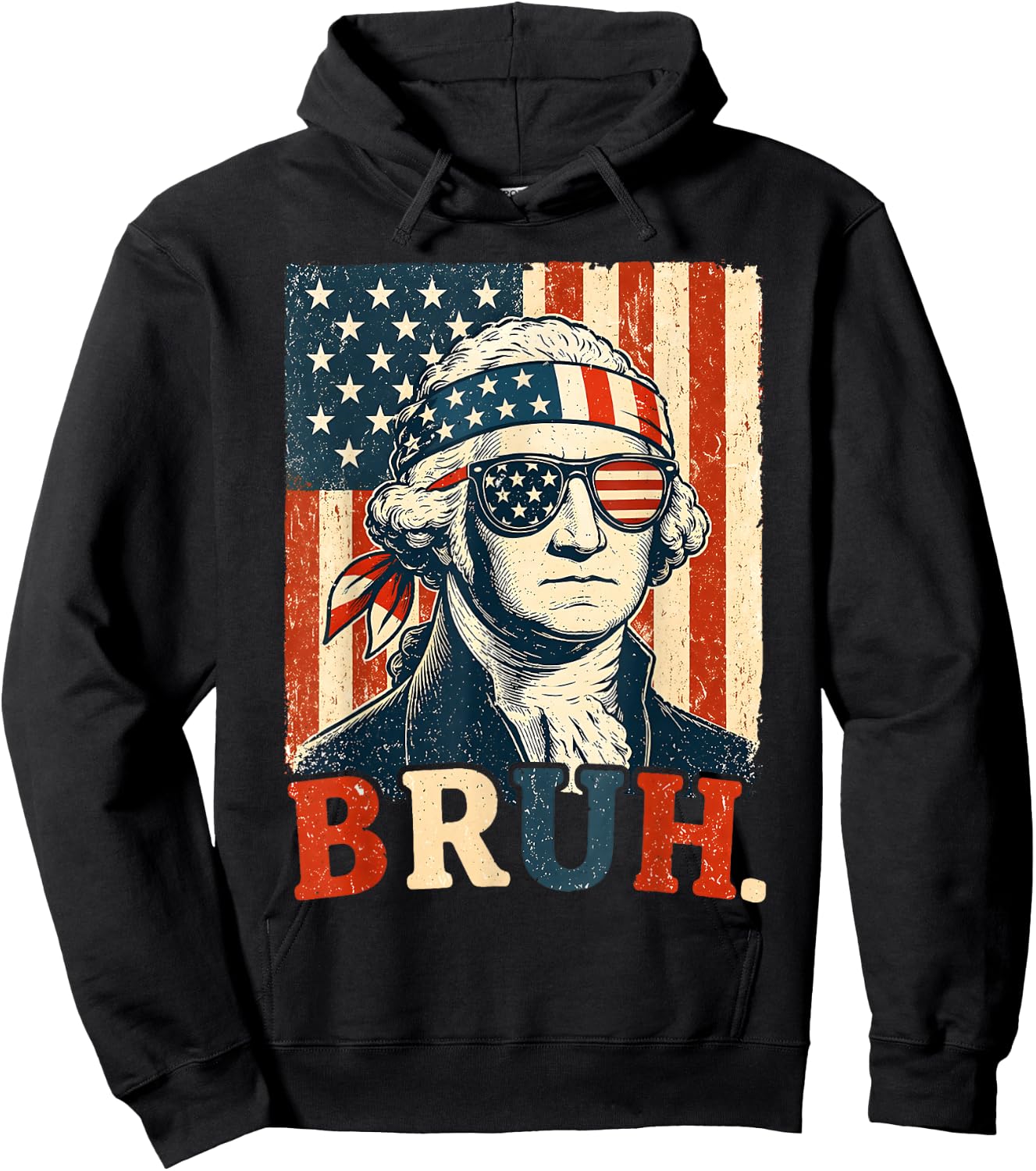 4th of July George Washington Bruh Meme Men Women Kid Hoodie - Hoodie | Black