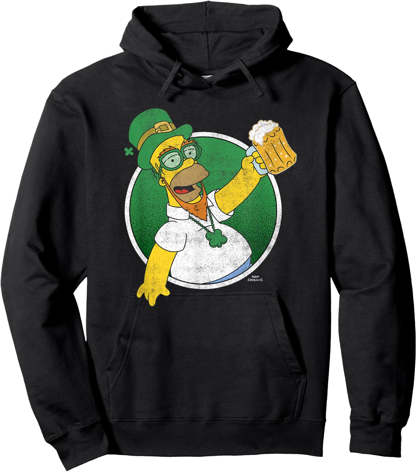 The Simpsons St. Patrick's Day Homer Lucky Beer Celebrations Hoodie - Hoodie | Black