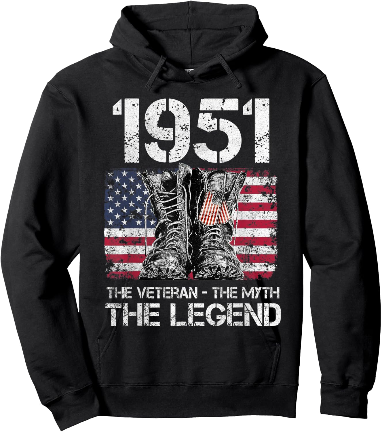 Vintage 1951 Man Myth Legend 71st Birthday Dad Grandpa Hoodie - Hoodie | Black