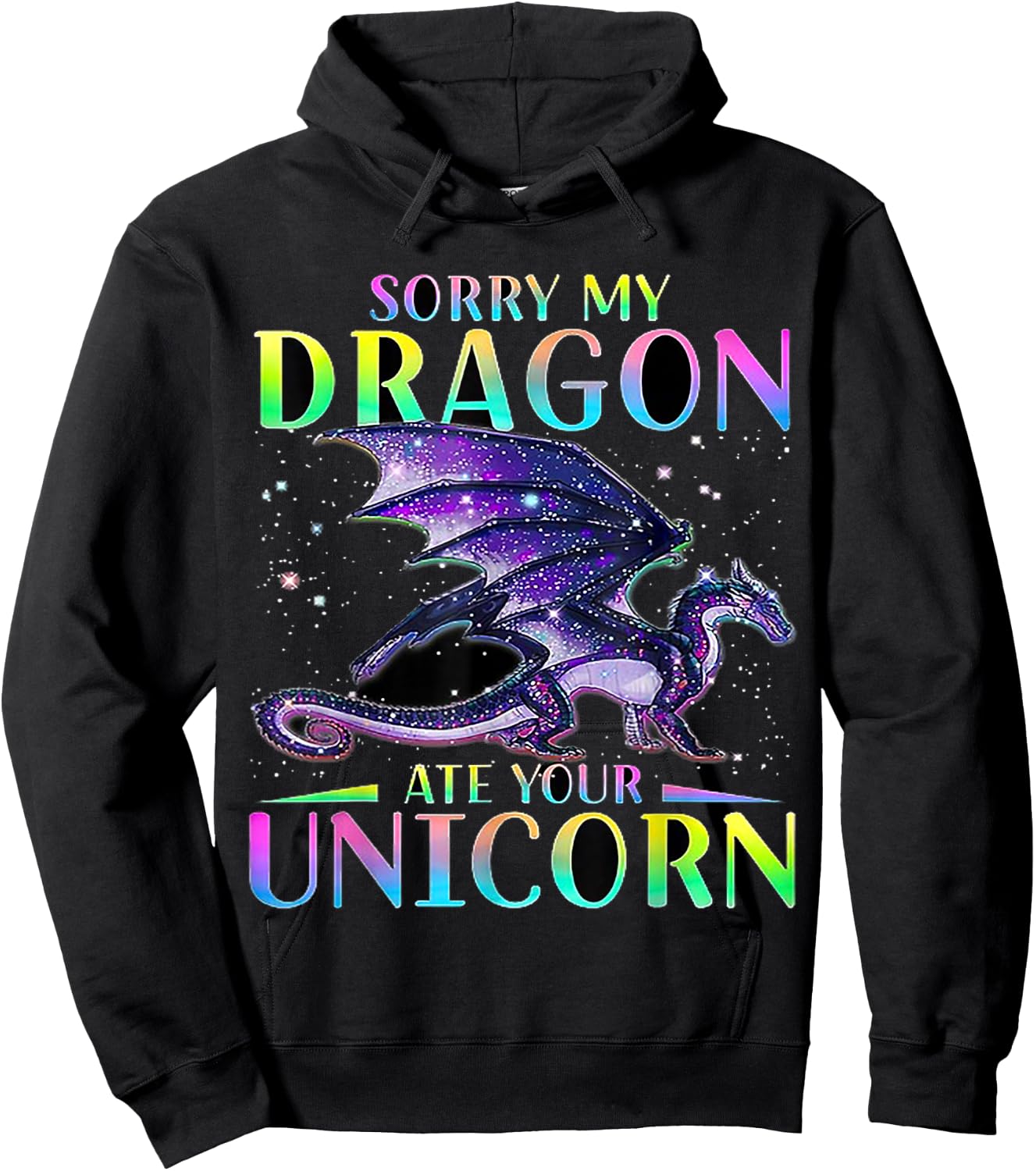 My Dragon Eat Your Unicorn Hoodie - Hoodie | Black