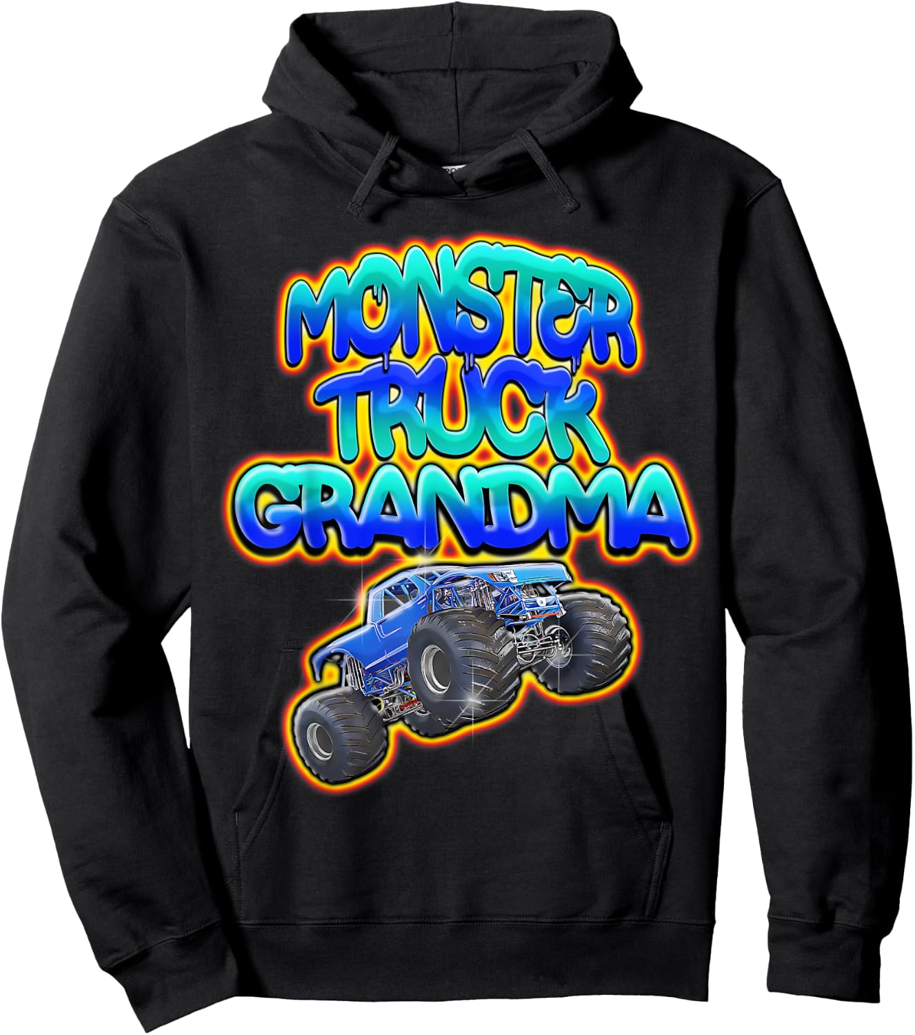 Monster Truck Grandma Graffiti Style Hoodie - Hoodie | Black