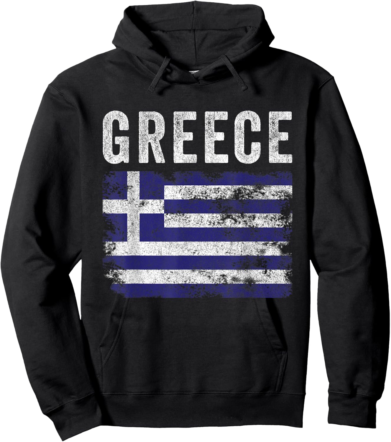 Greece Flag Distressed - Men Women Kids - Greek Flag Hoodie - Hoodie | Black