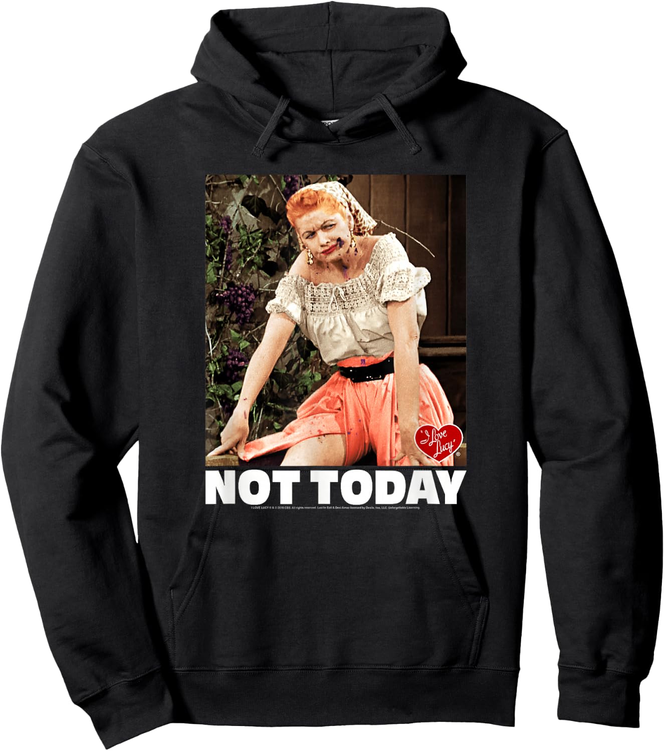 I Love Lucy Not Today Hoodie - Hoodie | Black