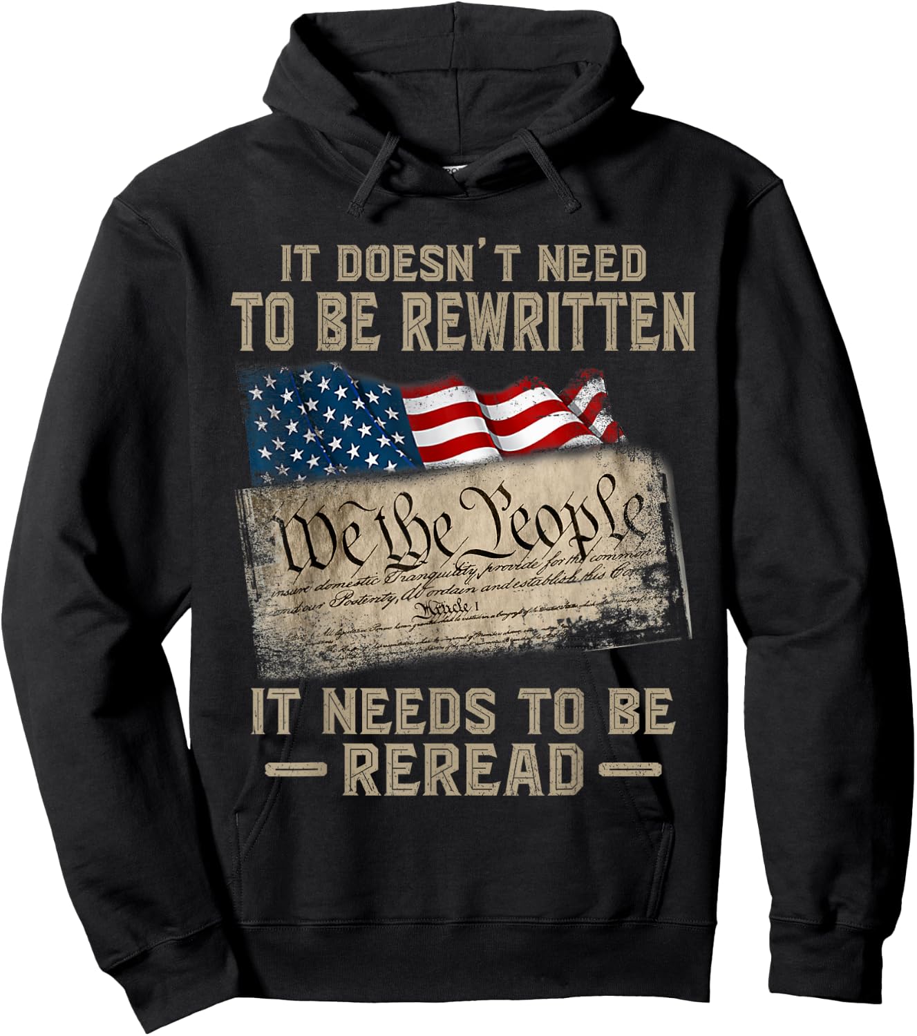 It Doesn't Need to Be Rewritten It Needs to Be Reread Hoodie - Hoodie | Black