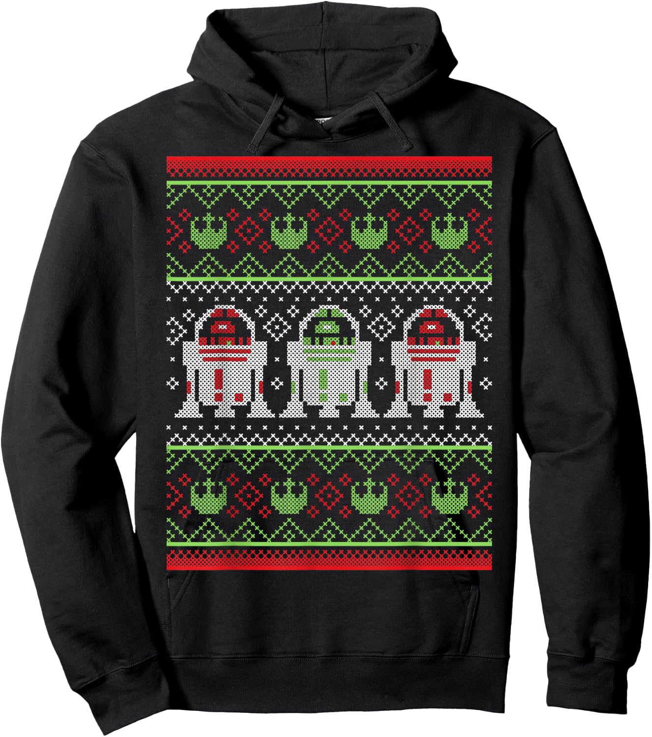 Star Wars R2-D2 Ugly Christmas Sweater Rebel Hoodie - Hoodie | Black