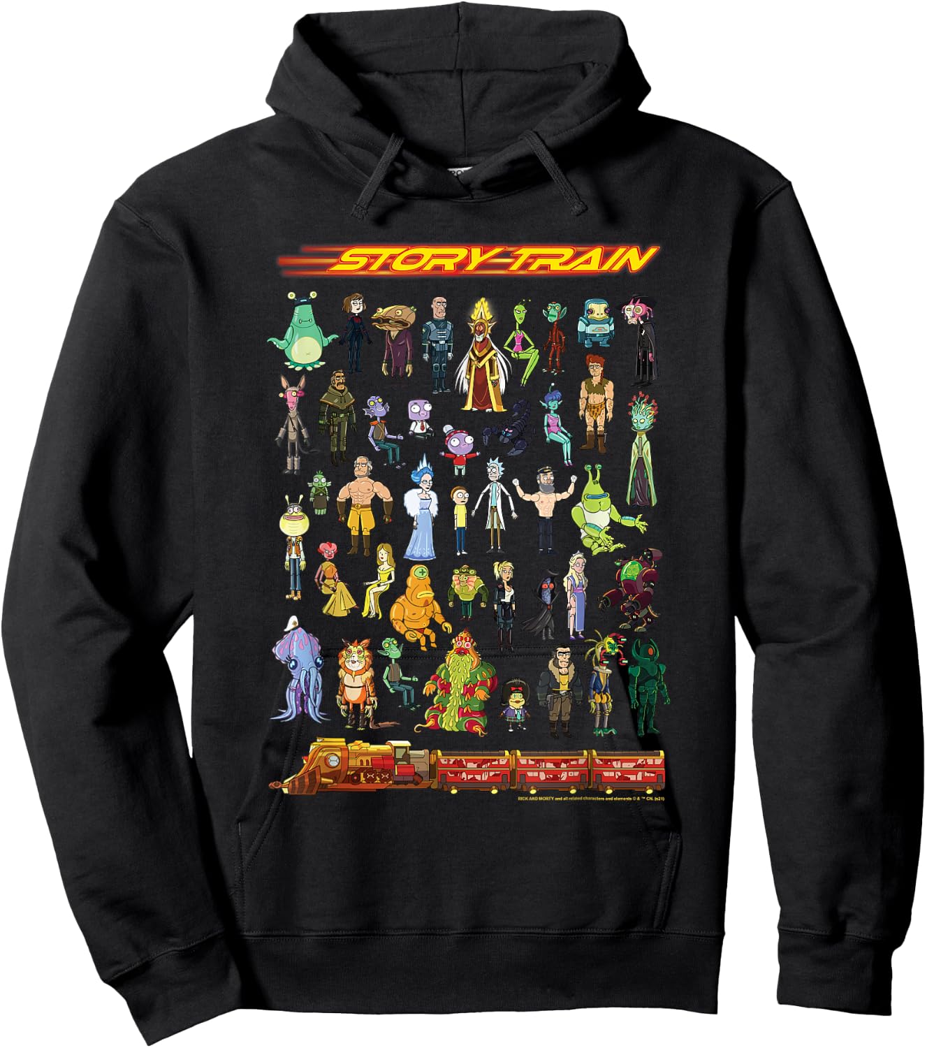 Rick and Morty Story Train Toy Set Hoodie - Hoodie | Black