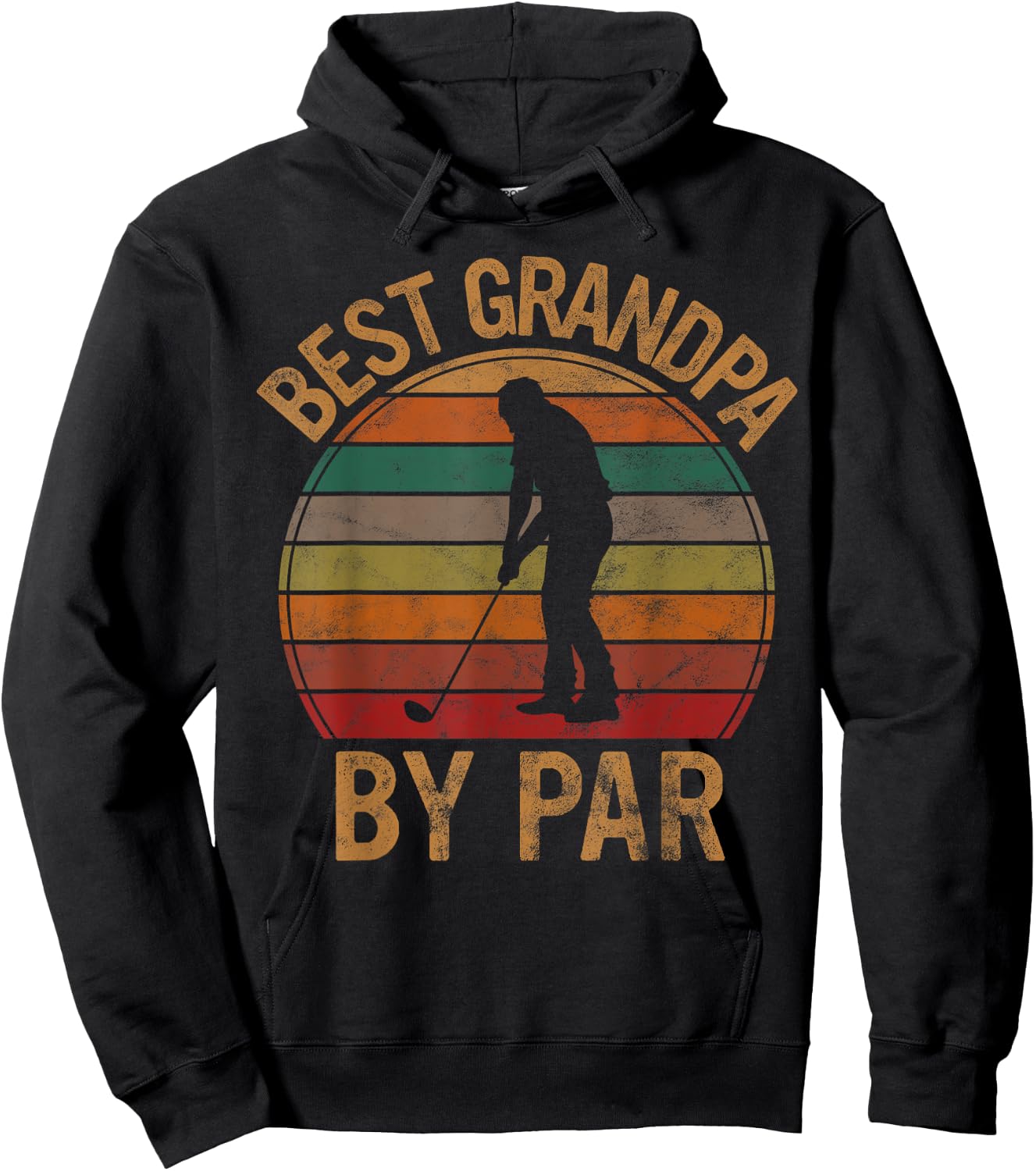 Best Grandpa by Par Golf Father's Day Gift Grandad Golfer Hoodie - Hoodie | Black