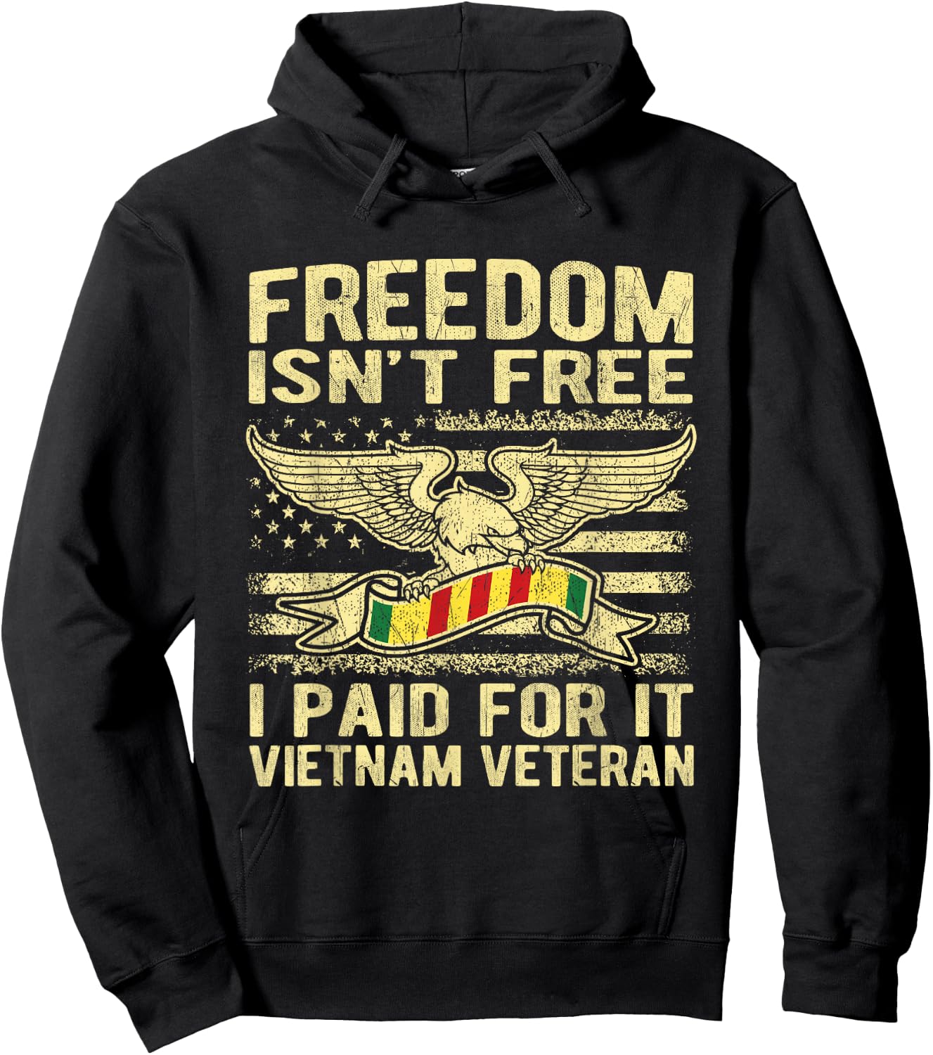 Freedom Isn't Free I Paid For It Proud Vietnam Veteran Gifts Hoodie - Hoodie | Black