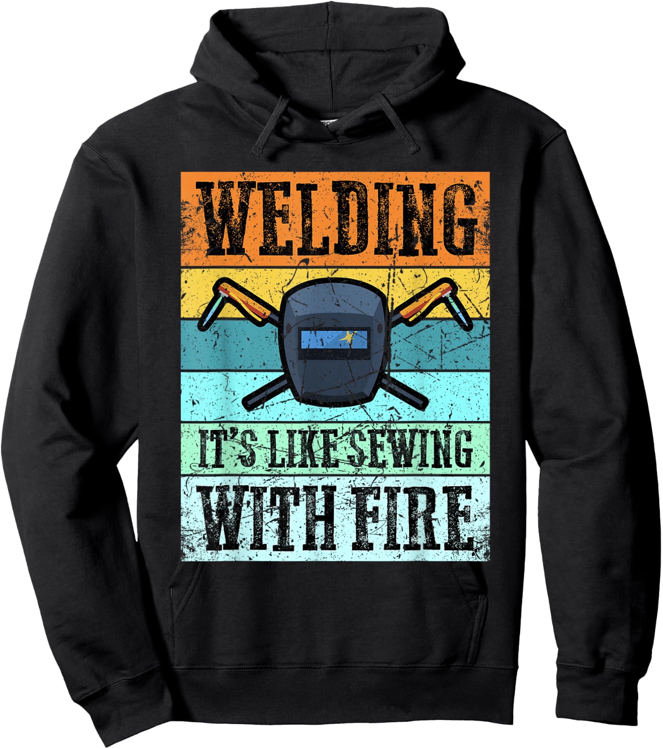 Vintage Funny Welder With Sayings Women Welding Hoodie - Hoodie | Black