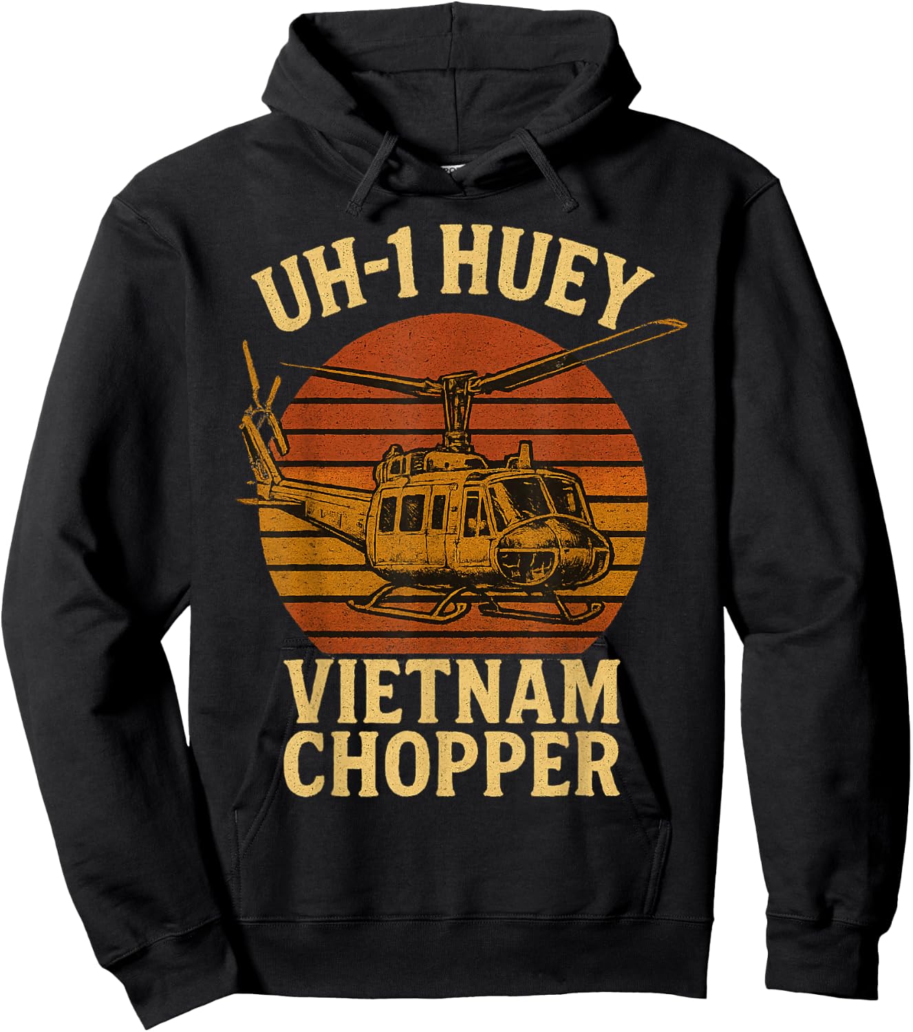 UH 1 Huey Vietnam Chopper Hoodie - Hoodie | Black