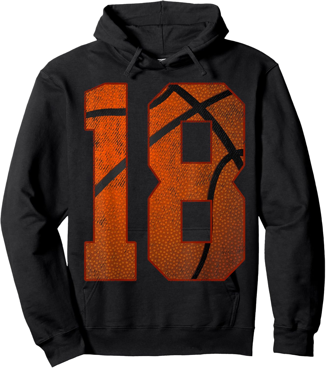 18th Birthday Party Eighteen 18 Year Old Basketball Bday Boy Hoodie - Hoodie | Black