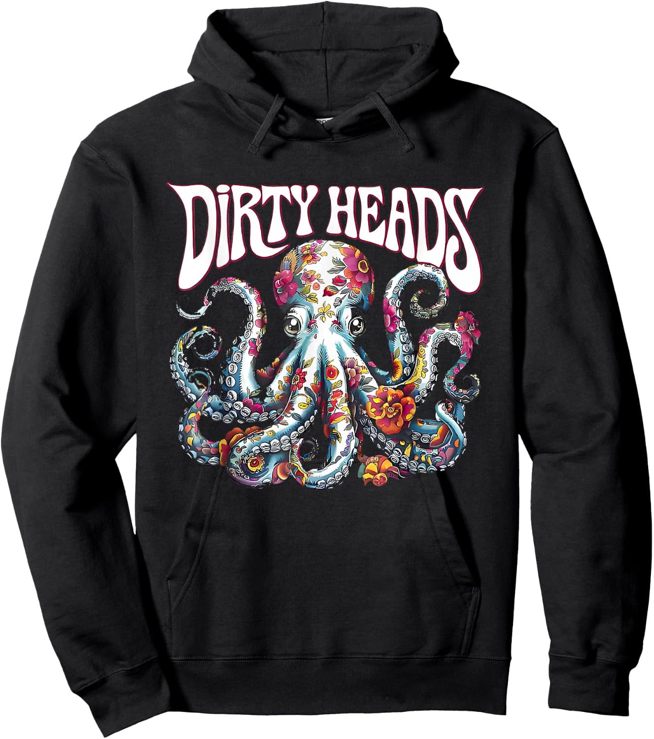Octopus Lover Floral Octopus Ocean Sea Animal Dirty Heads Hoodie - Hoodie | Black