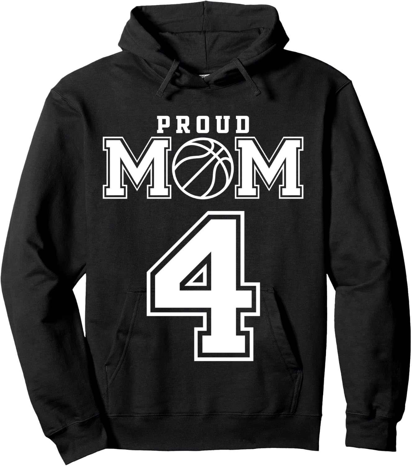 Number 4 Custom Proud Basketball Mom Personalized Hoodie - Hoodie | Black