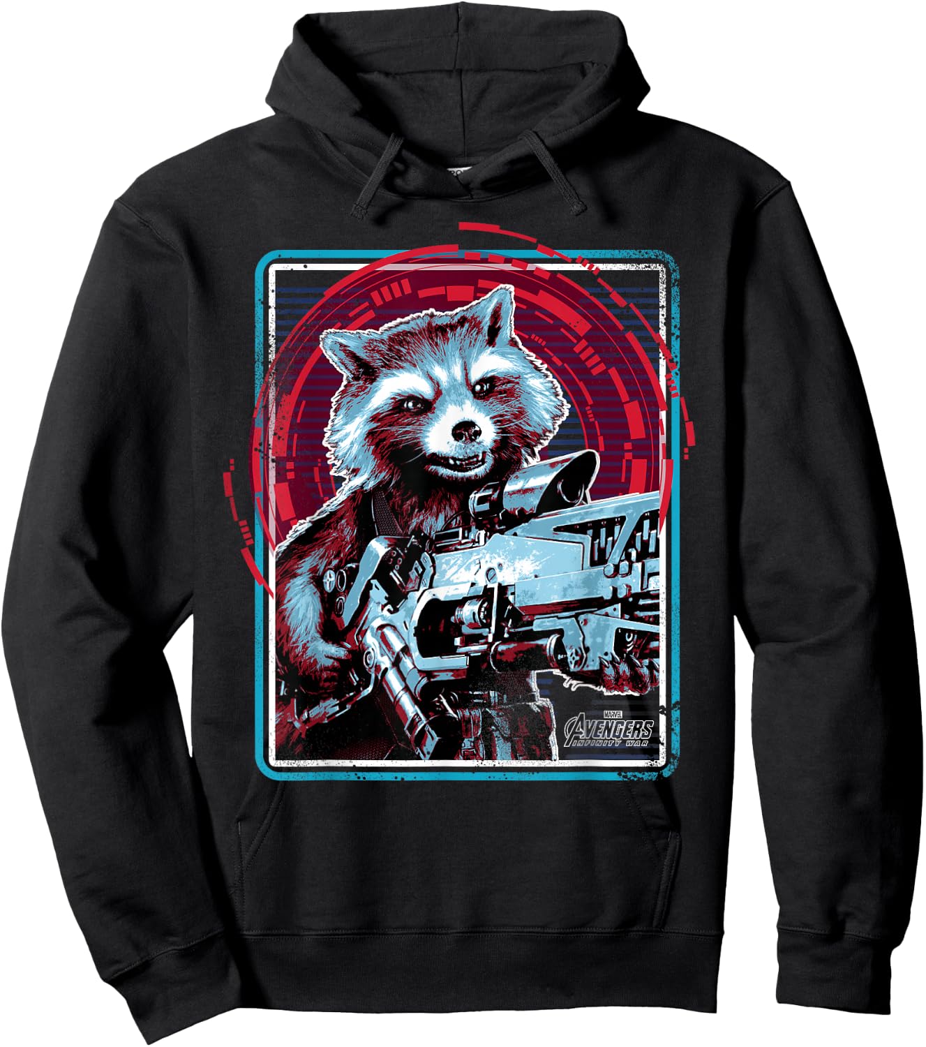 Marvel Infinity War Rocket Raccoon Digital Abstract Hoodie - Hoodie | Black