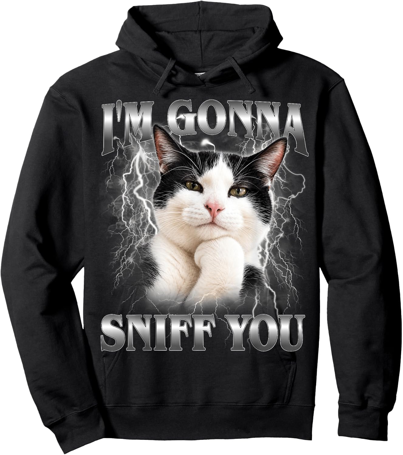 I'm Gonna Sniff You Cat Funny Meme Cute Graphic Men Women Hoodie - Hoodie | Black