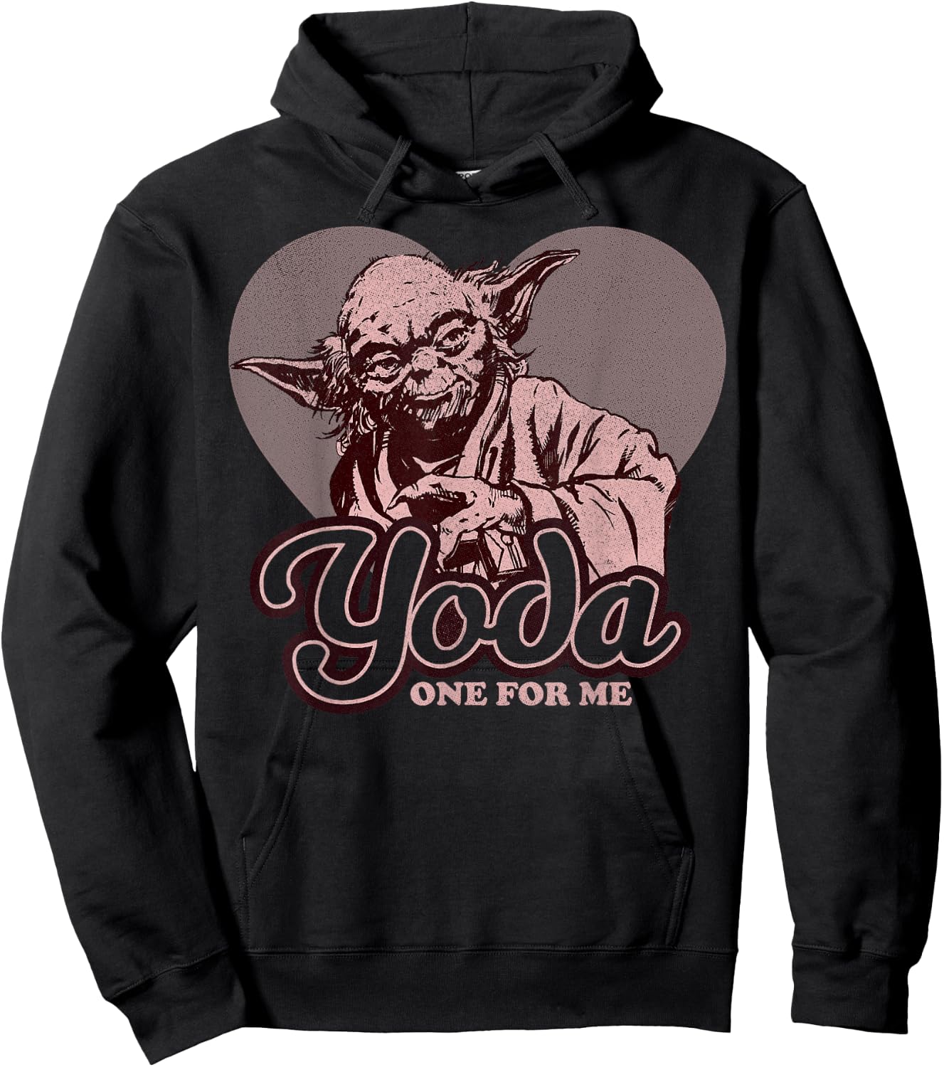 Star Wars Yoda One For Me Heart Vintage Graphic Hoodie - Hoodie | Black