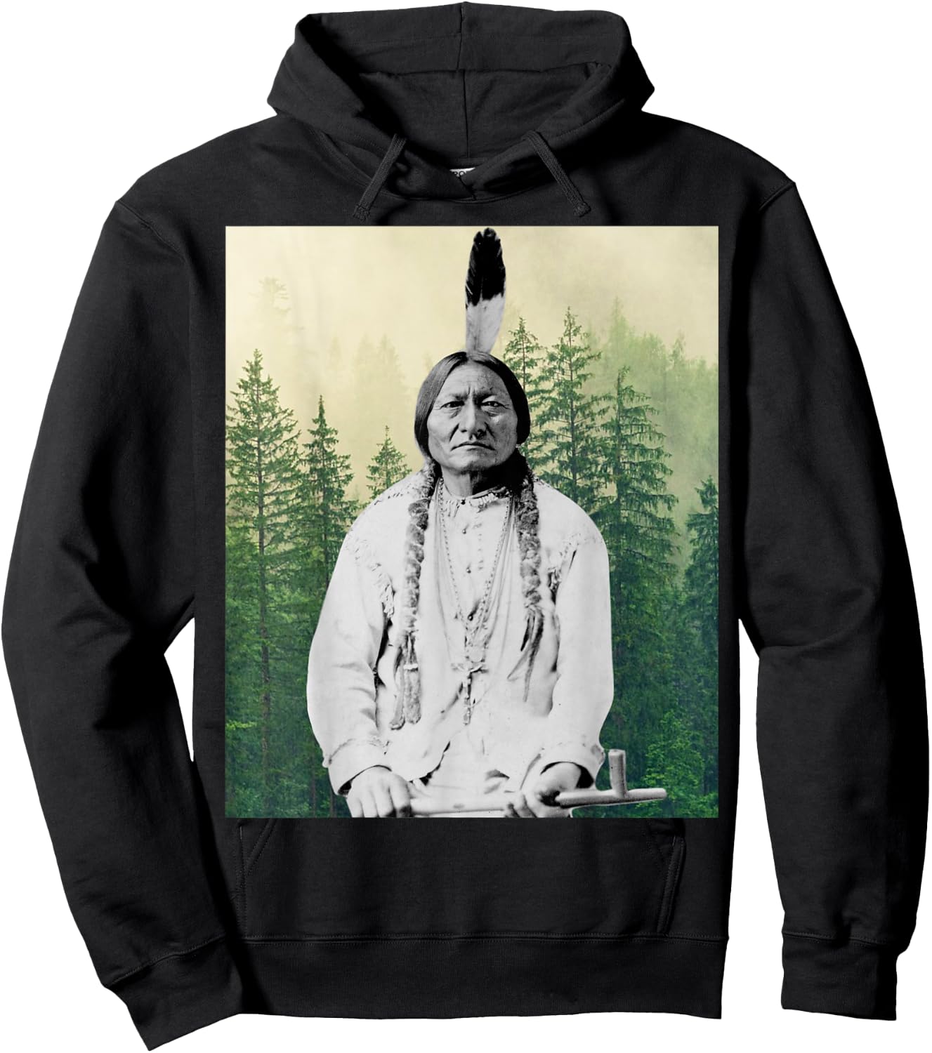 Sitting Bull Native American Indian Chief Lakota Sioux Pride Hoodie - Hoodie | Black
