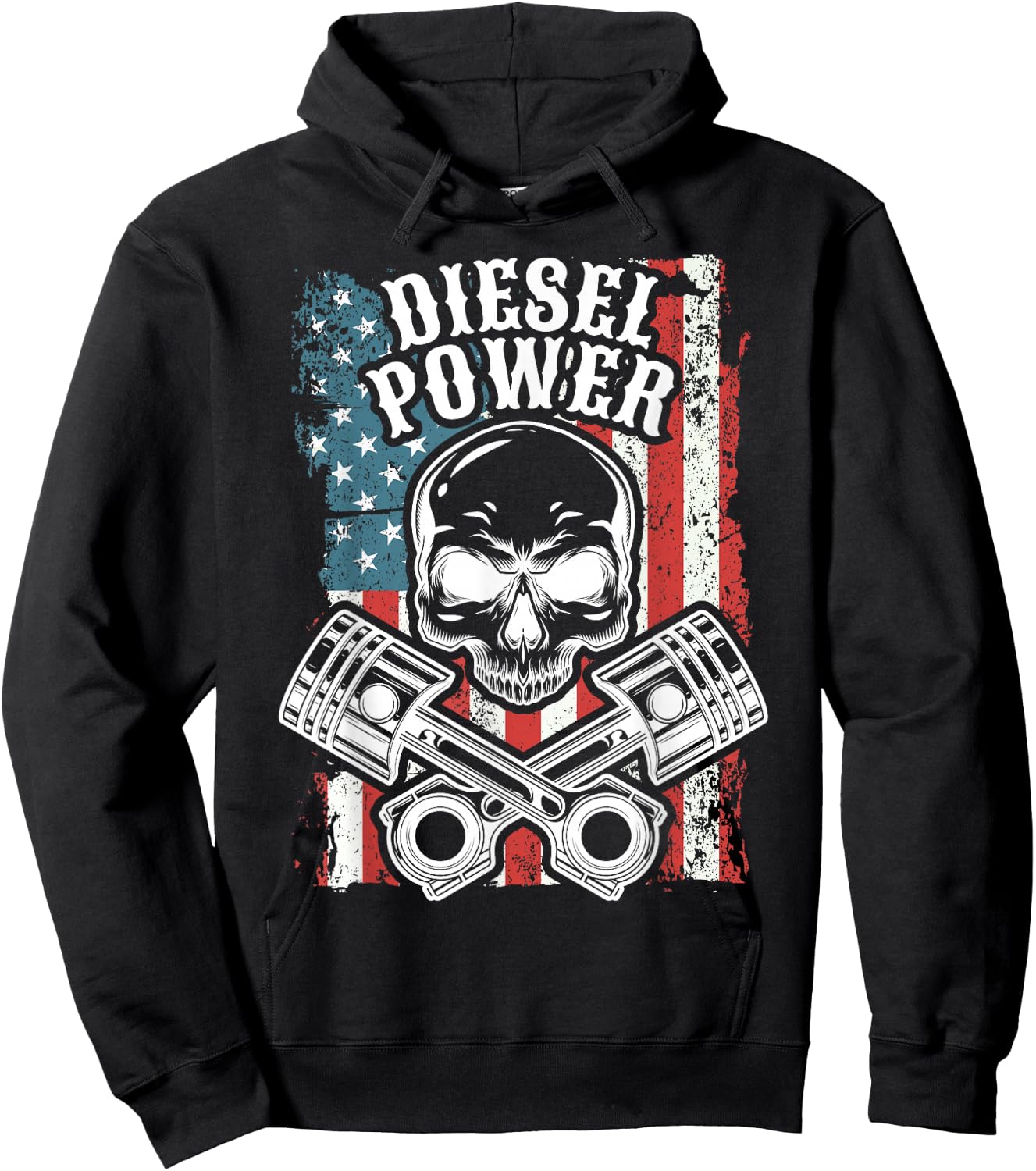 Truck And Car Mechanic USA Flag Hoodie - Hoodie | Black