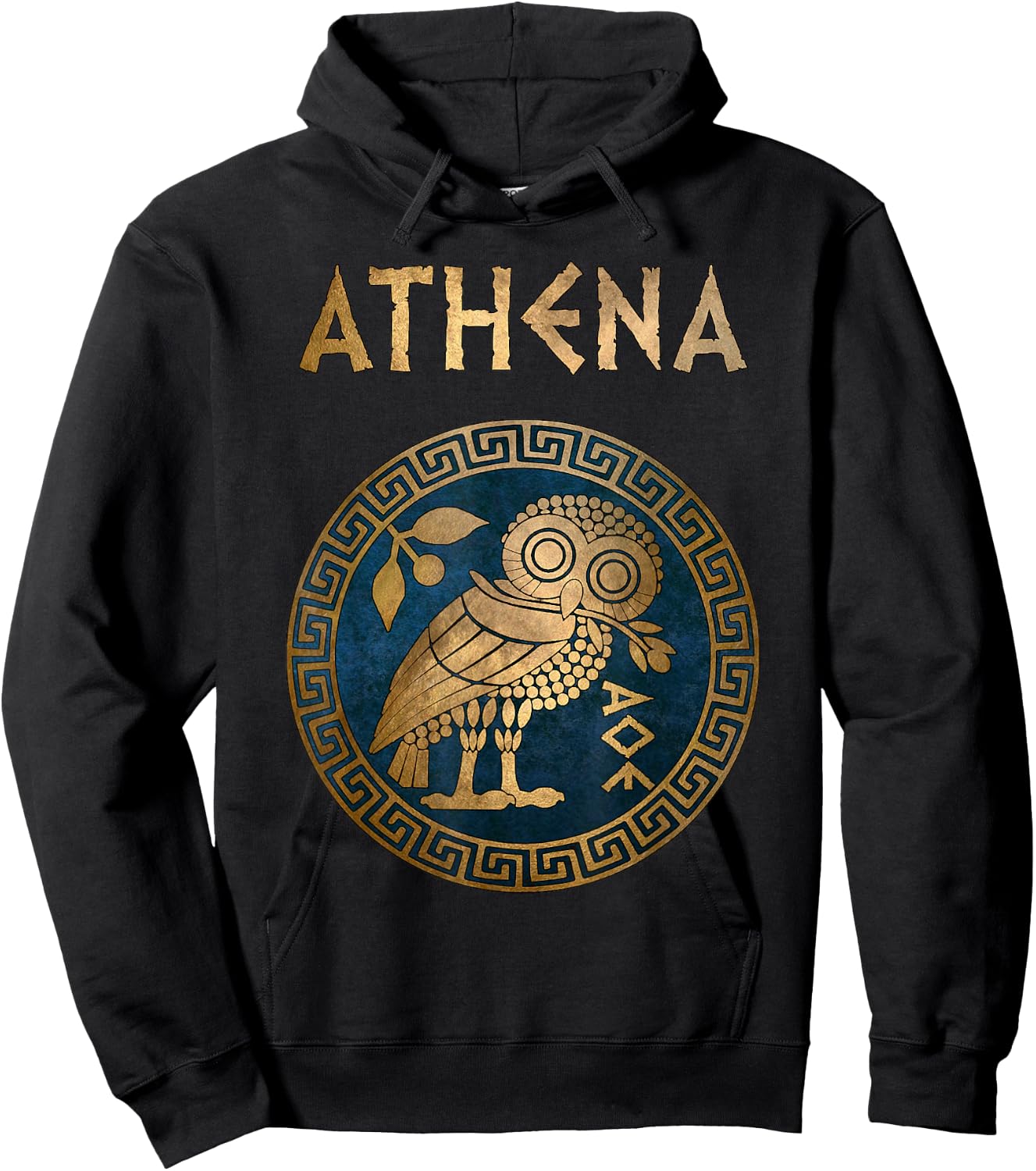 Athens Athenian Owl Symbol of Greek Goddess Athena Hoodie - Hoodie | Black