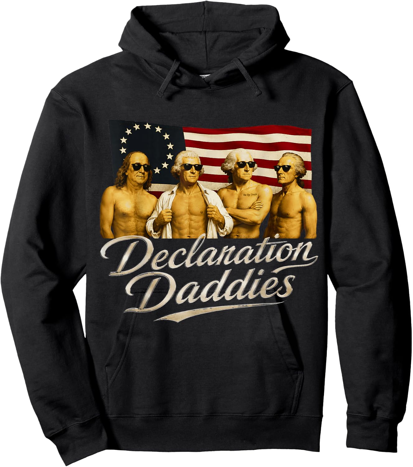 Declaration Daddies Funny 1776 America Patriotic July 4th Hoodie - Hoodie | Black