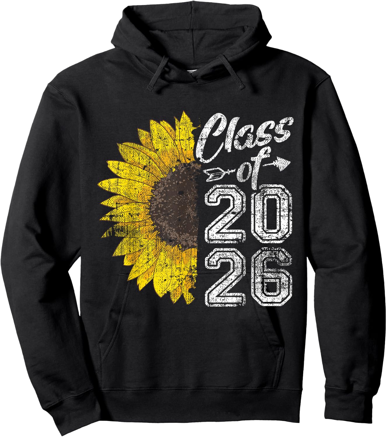 Class of 2026 Graduate Sunflower Senior 26 Last Day School Hoodie - Hoodie | Black