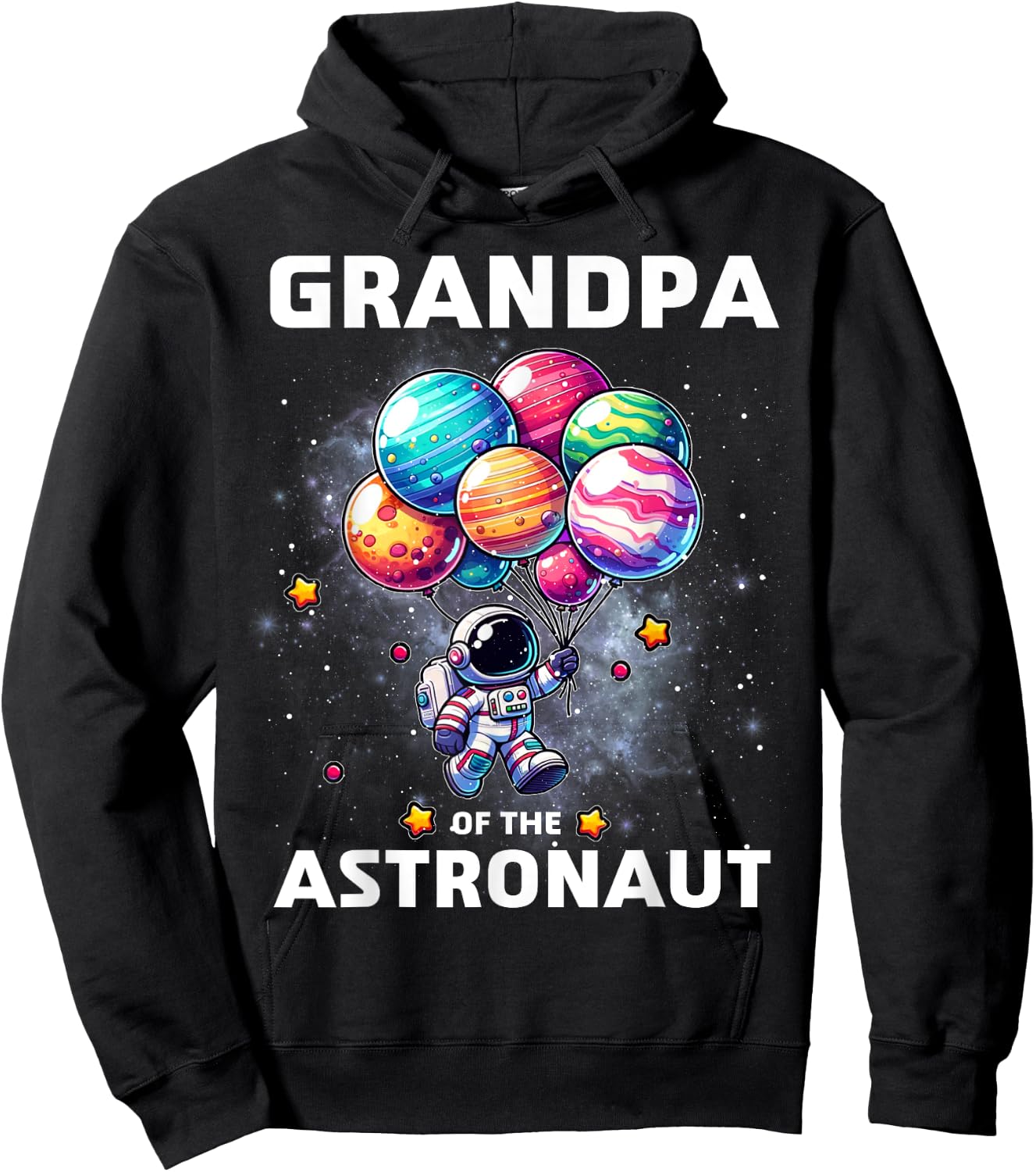 Grandpa of the Astronaut Space Theme First Birthday Party Hoodie - Hoodie | Black