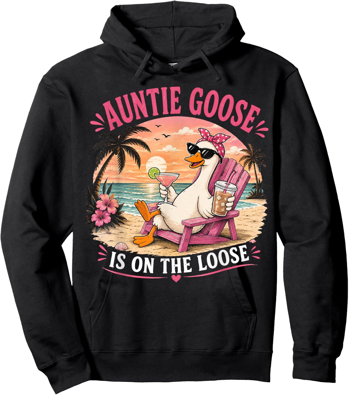 Auntie Goose is On The Loose Funny Hoodie - Hoodie | Black