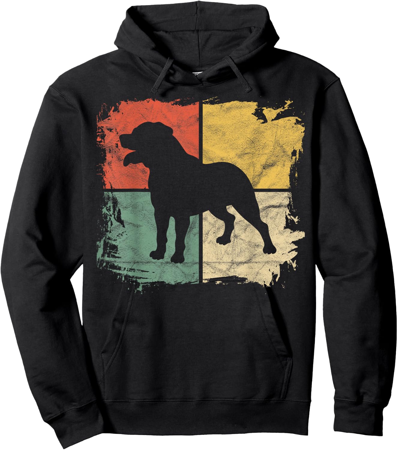 Square Retro Rottweiler Owner Gift Dog Rottie Dad Rott Mom Men Women Girls Kids Hoodie - Hoodie | Black