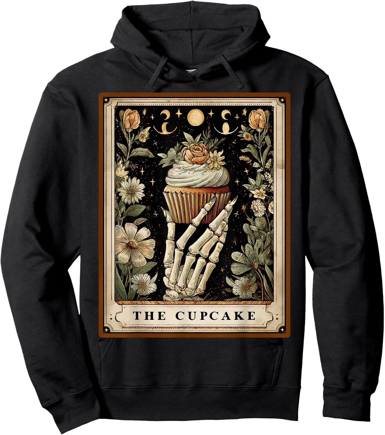 The Cupcake Baker Baking Tarot Card Skeleton Witchy Hoodie - Hoodie | Black