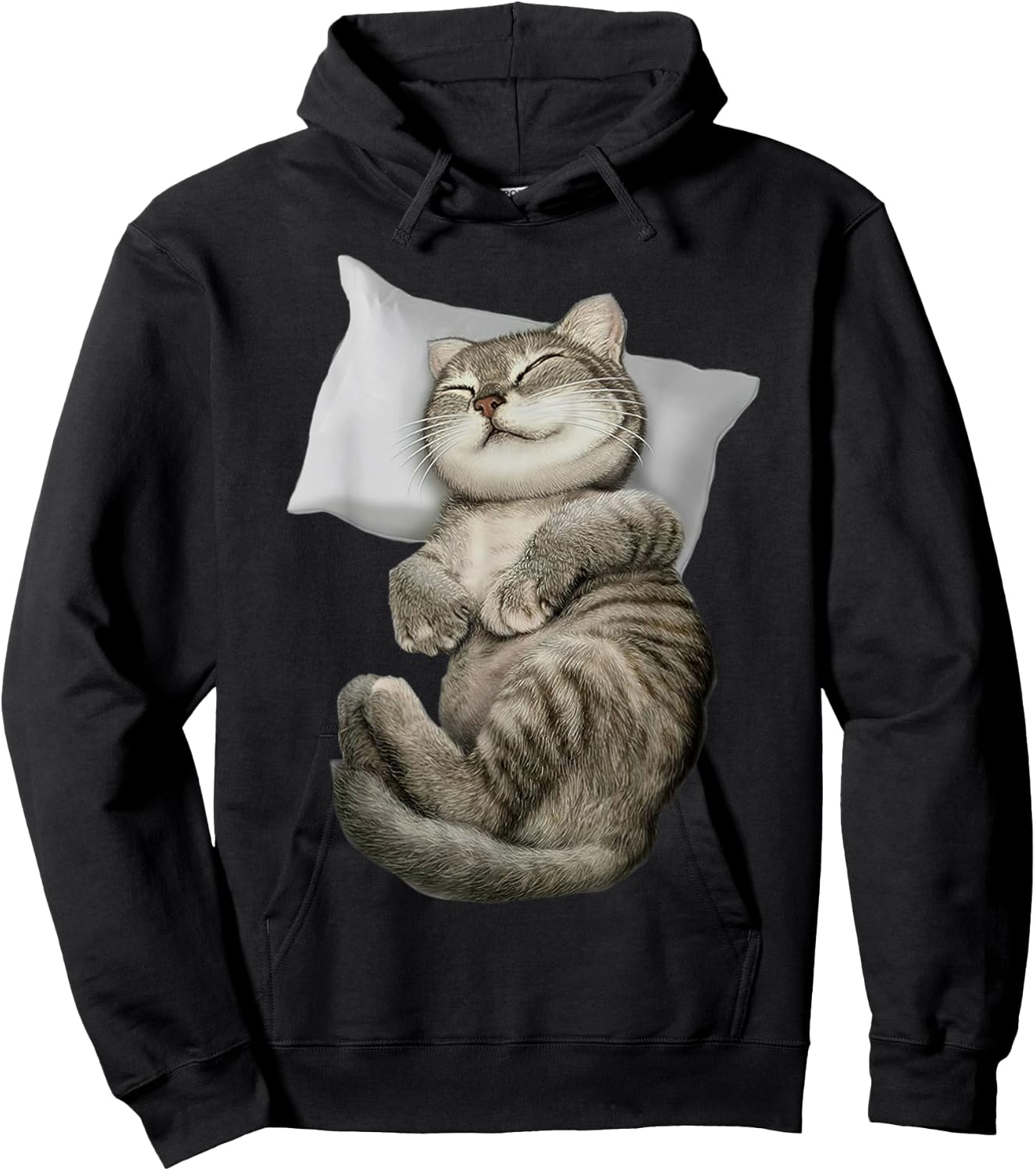 Cat Sleeping On Pillow Cute Cat Sleeping Angel Women Hoodie - Hoodie | Black