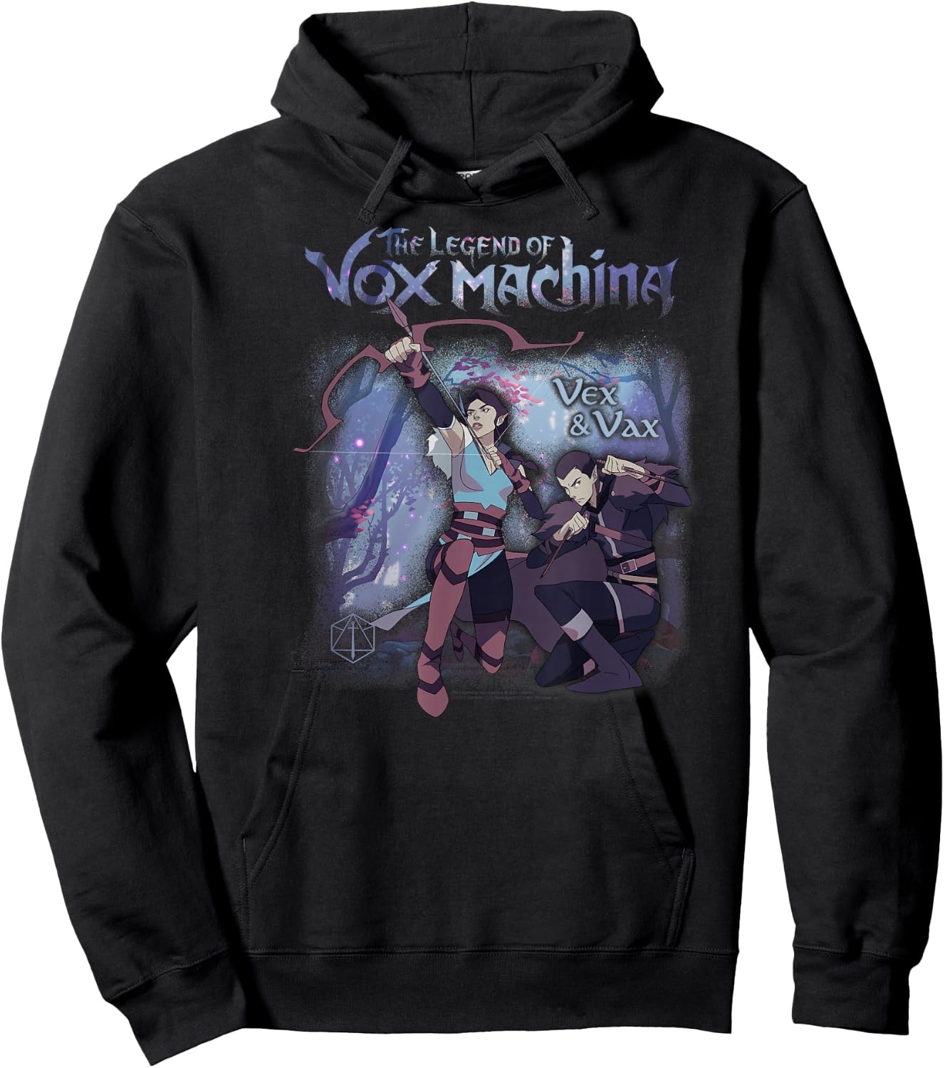 The Legend of Vox Machina Vex and Vax Forest Scene Hoodie - Hoodie | Black