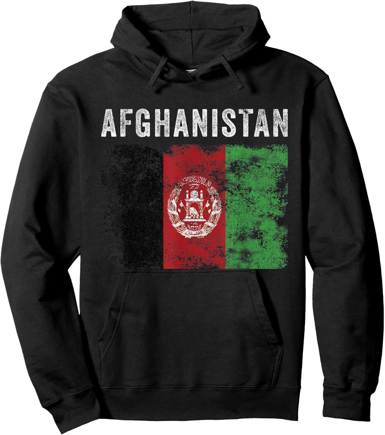 Afghanistan Flag Distressed - Men Women Kids - Afghan Flag Hoodie - Hoodie | Black