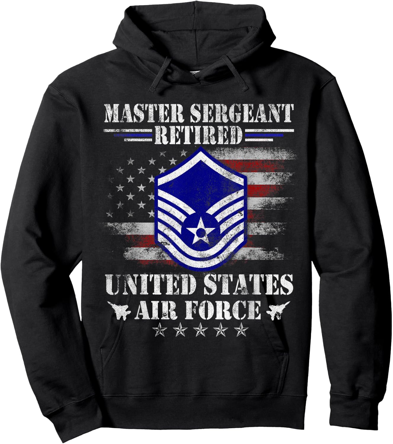 Master Sergeant Retired Air Force Military Retirement Gifts Hoodie - Hoodie | Black