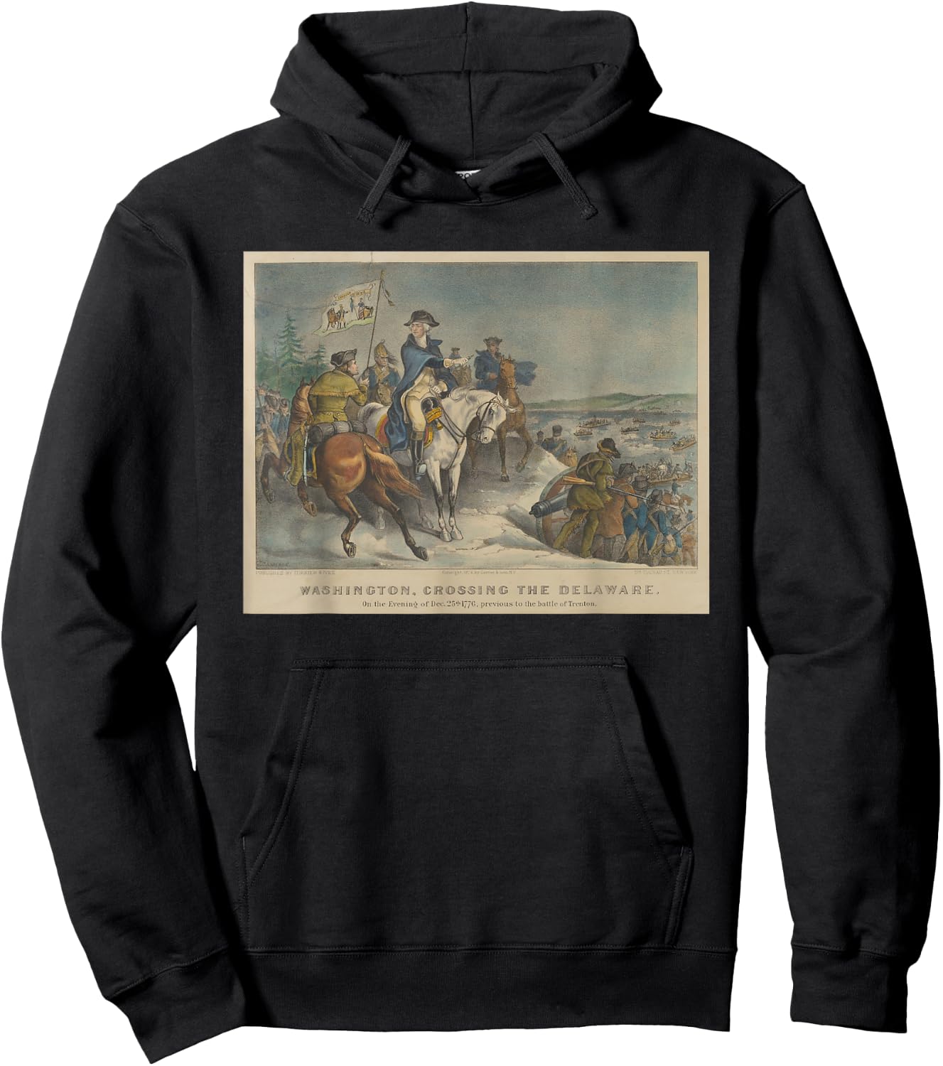 General Washington Crossing the Delaware River Hoodie - Hoodie | Black