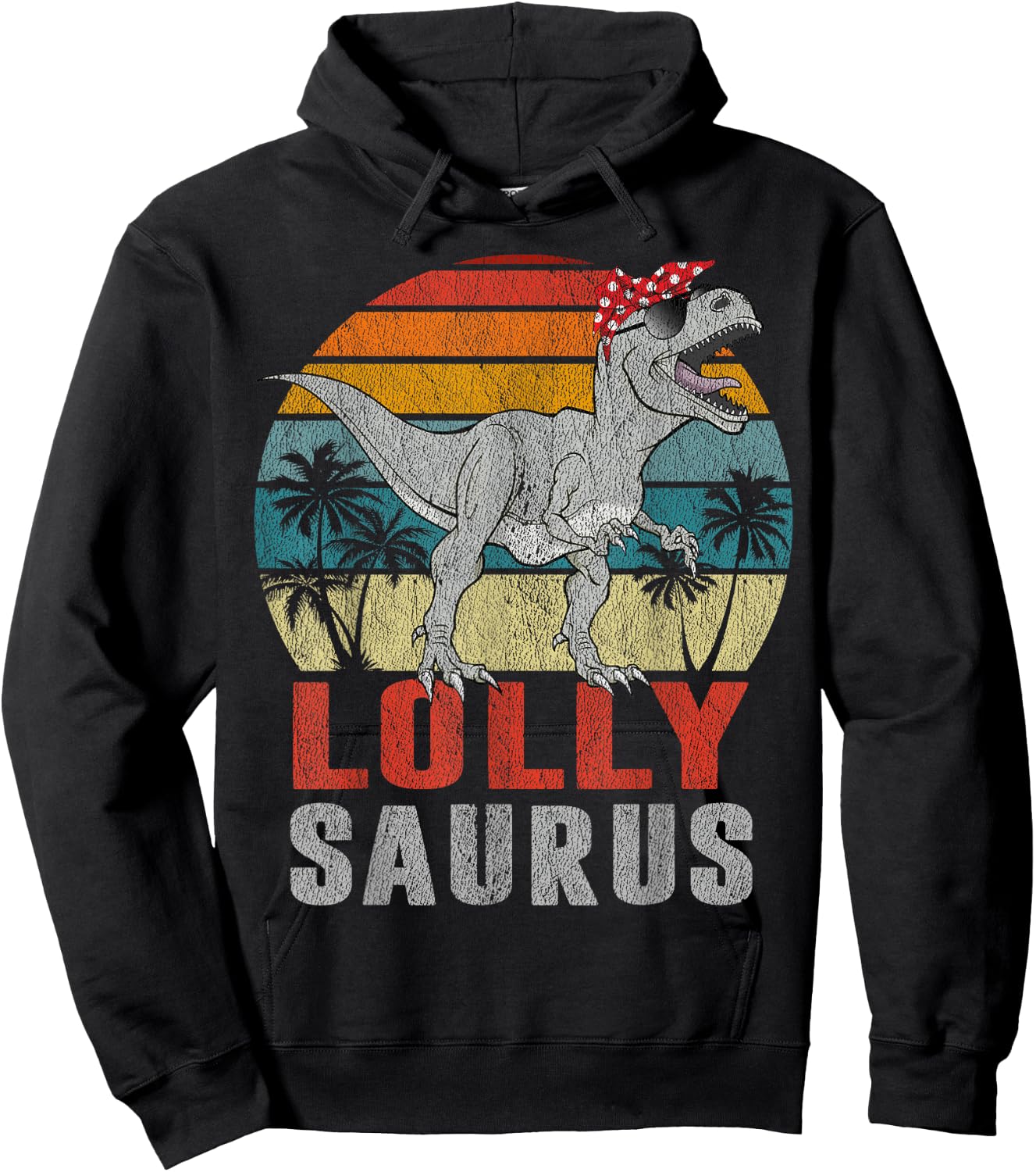 lollysaurus T Rex Dinosaur lolly Saurus Family Matching Hoodie - Hoodie | Black