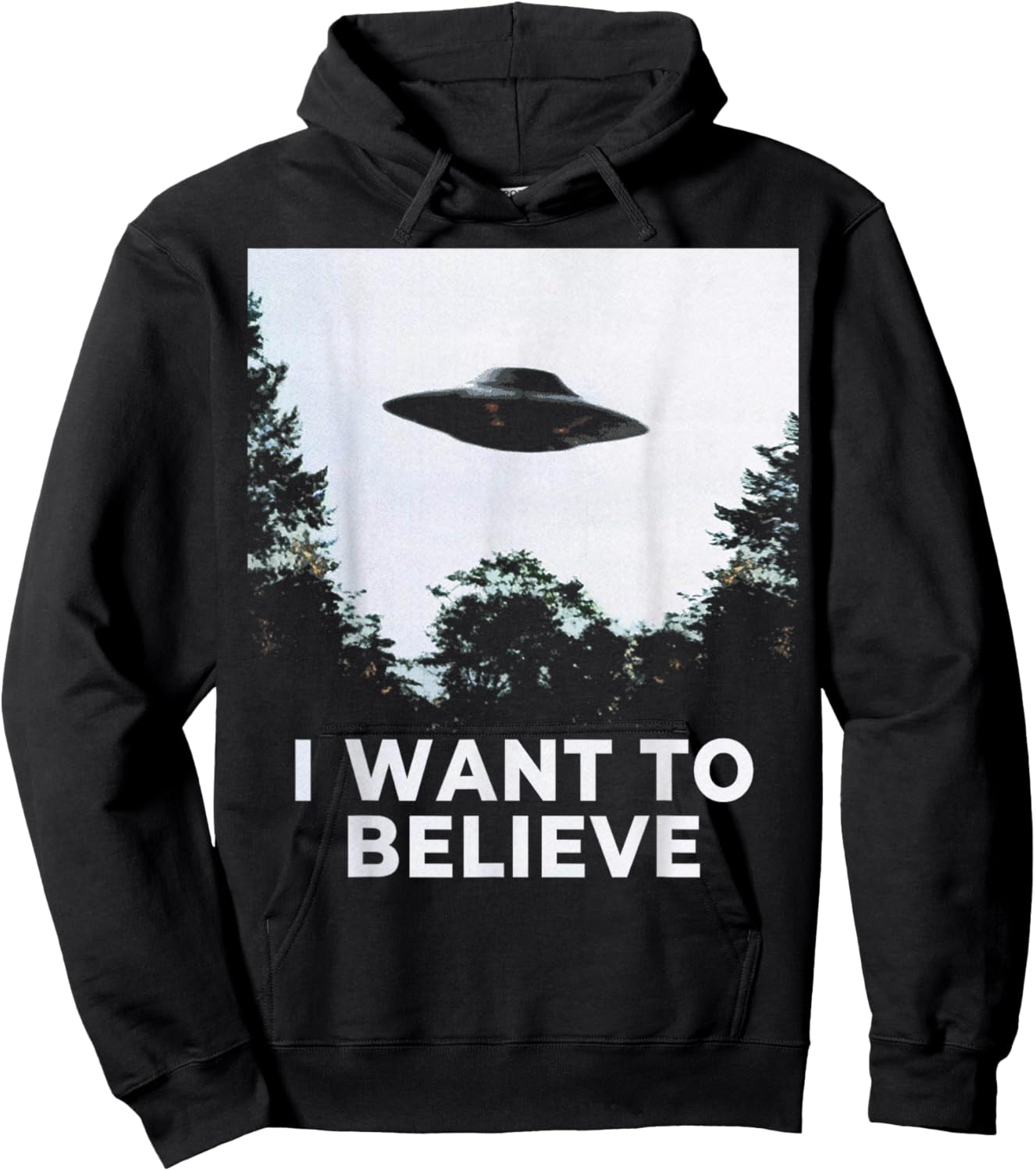 Alien UFO Hunter Cool Alien Spaceship I Want To Believe Hoodie - Hoodie | Black