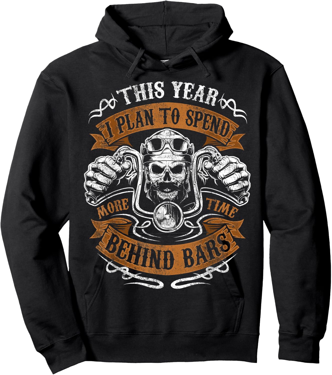 Biker Shirt Motorcycle Plan To Spend More Time Behind Bars Hoodie - Hoodie | Black