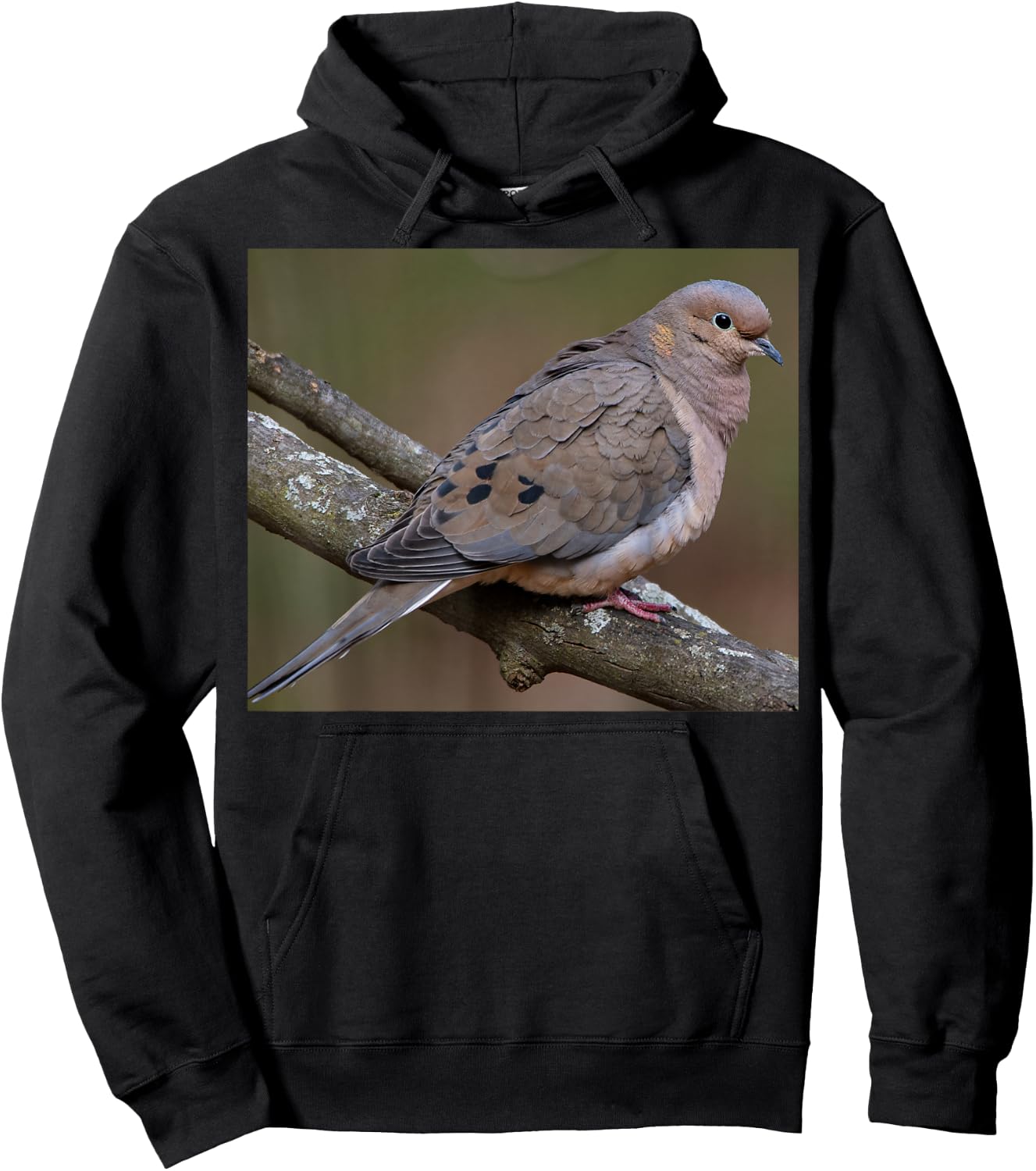 Mourning dove perched on a branch Hoodie - Hoodie | Black