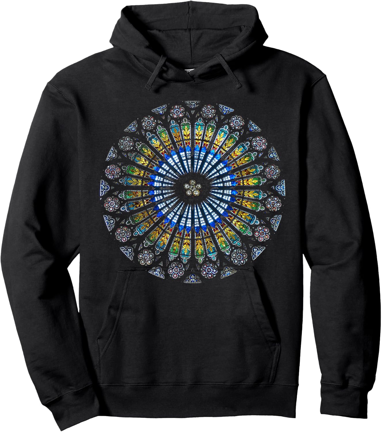 Strasbourg Cathedral France Mandala Stained Glass Window Art Hoodie - Hoodie | Black
