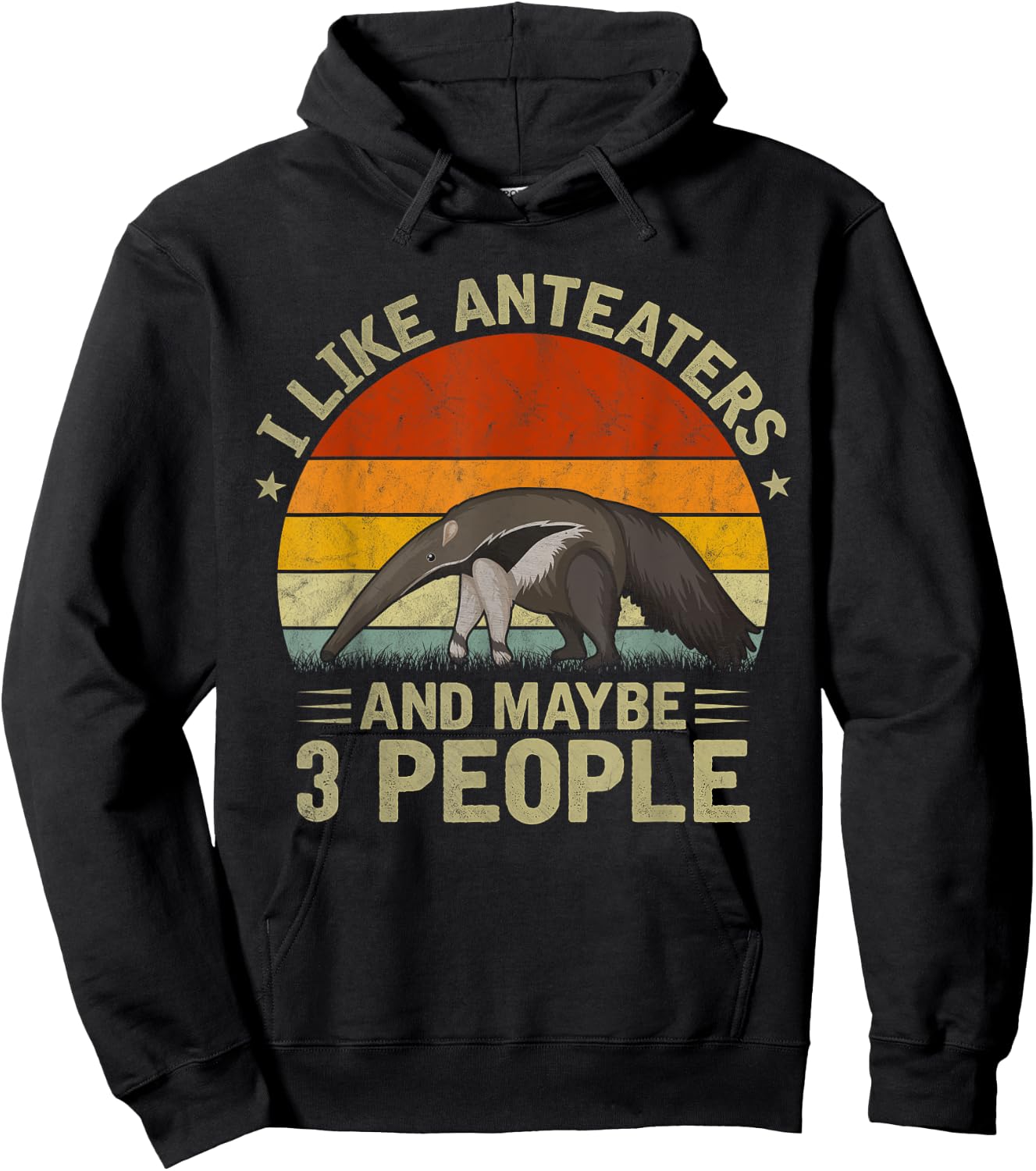 I Like Anteaters and Maybe 3 People Anteater Lover Retro Hoodie - Hoodie | Black