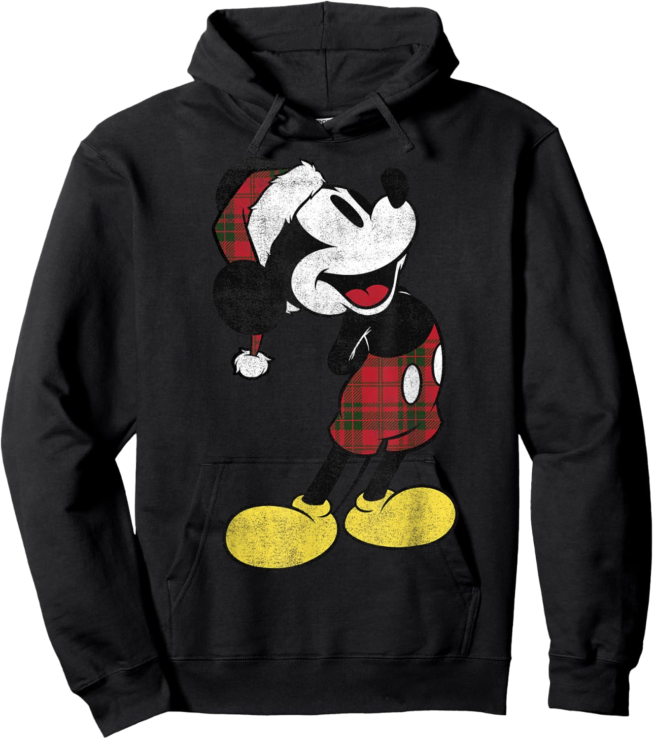Disney Mickey and Friends Christmas Mickey Plaid Outfit Hoodie - Hoodie | Black