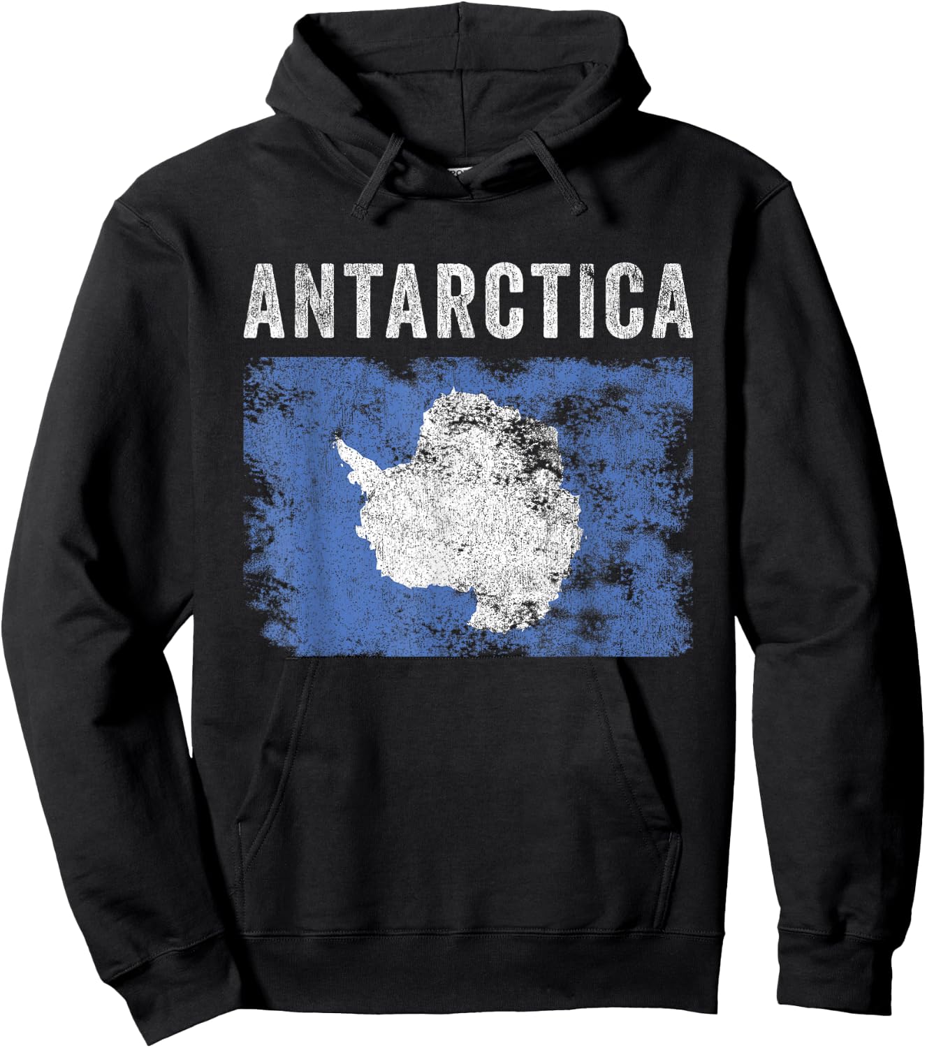 Antarctica Flag Distressed - Men Women Kids - Antarctic Flag Hoodie - Hoodie | Black