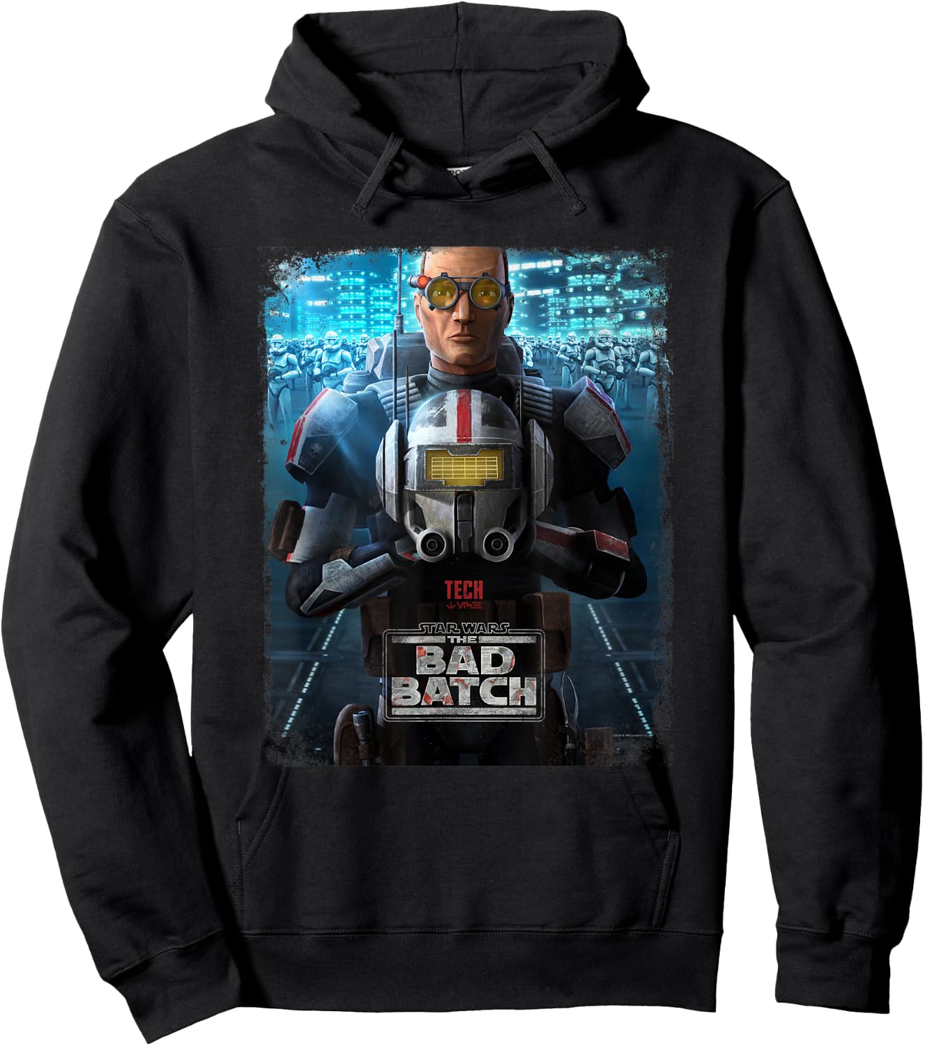 Star Wars The Bad Batch Tech Character Poster Hoodie - Hoodie | Black
